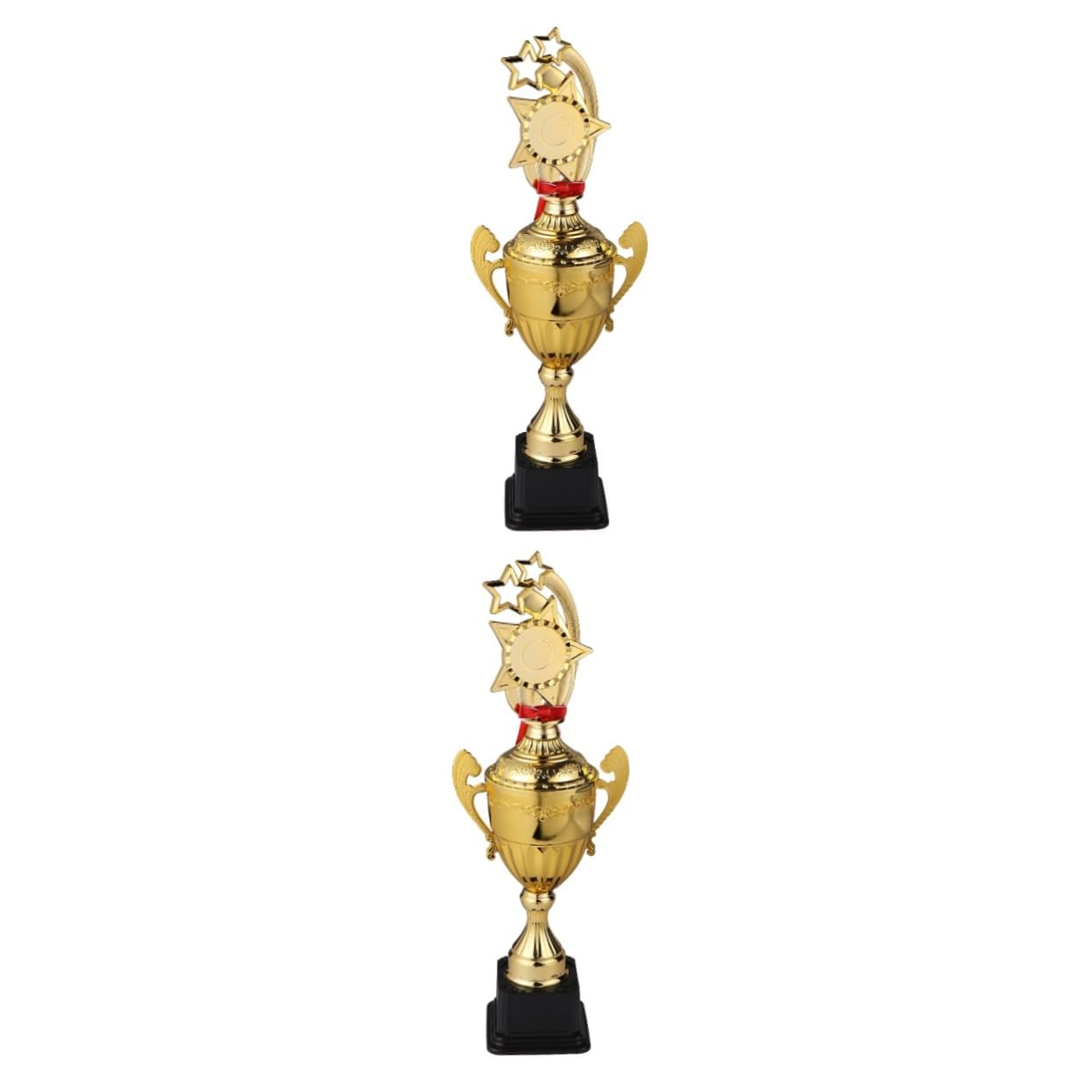 BESPORTBLE 2 Pack Gold Star Trophy Cups - Award Ceremony Decorations for Employee Recognition, Sports Awards, and School Achievements - Shiny Gold Trimmed Appreciation Trophies for Events and Competitions