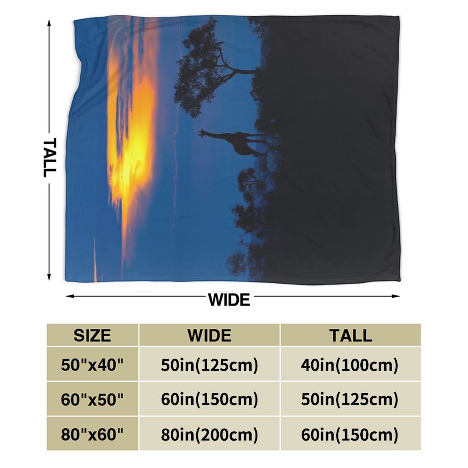 Soft Flannel Fleece Giraffe Print Air Conditioning Blanket - 80x60 Inch Cozy Animal Throw for Sofa, Bed & Couch - Perfect for Home, Office & Gift Giving