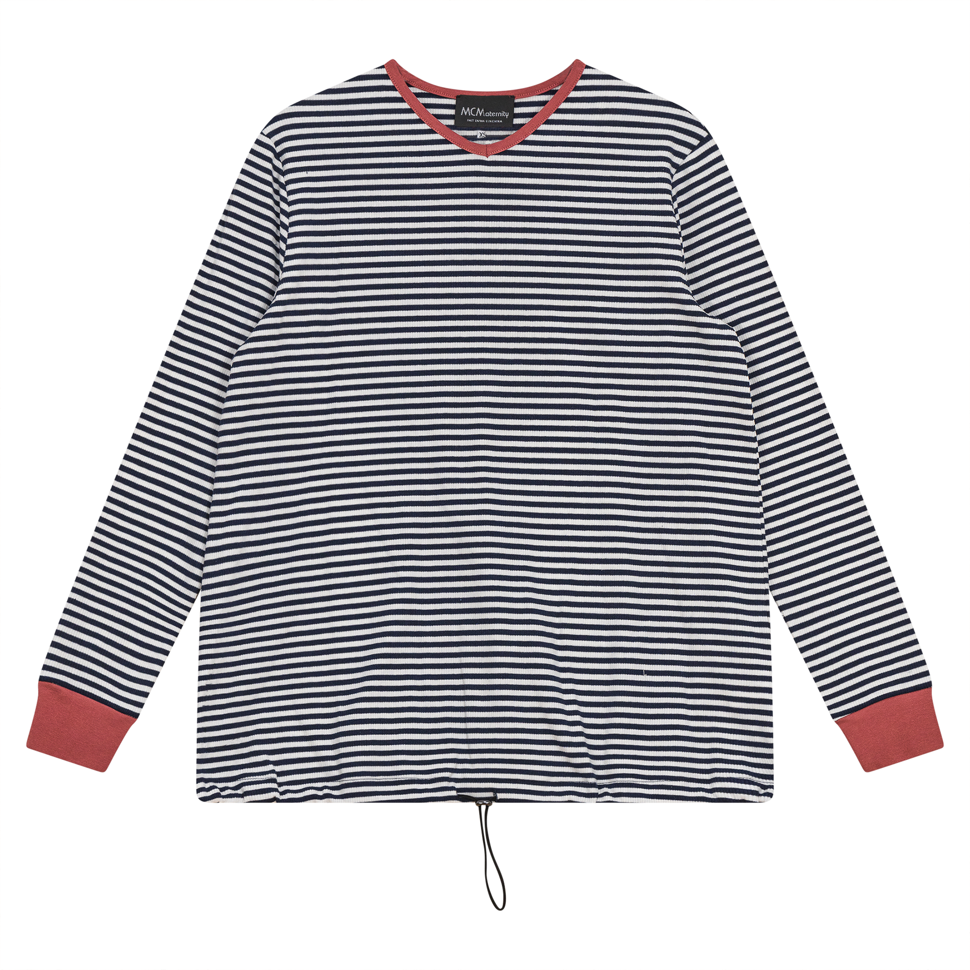 Stylish Maternity Striped V-Neck Top for Pregnant Women - Comfortable & Trendy Pregnancy Shirt for Everyday Wear & Casual Outings