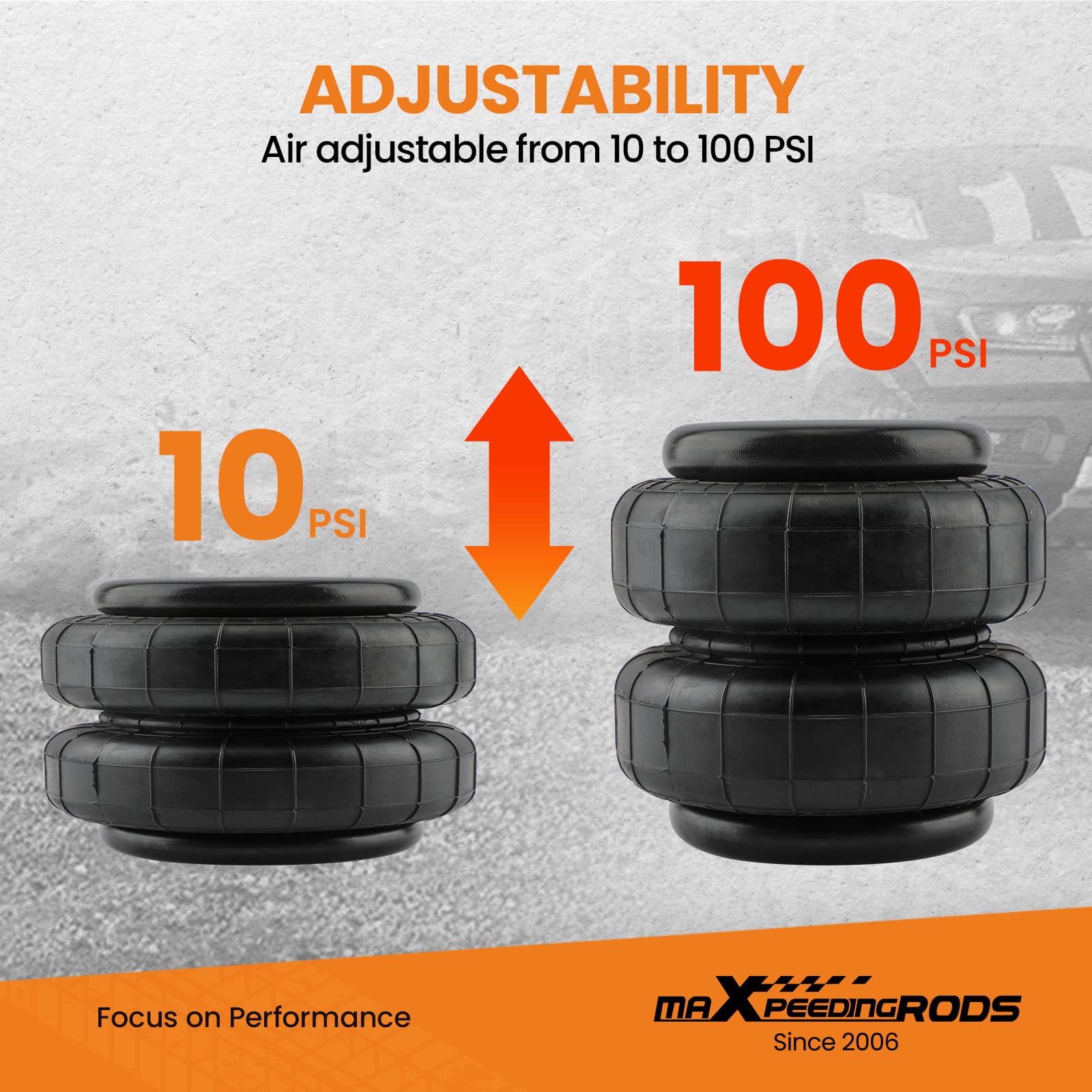 maXpeedingrods Triangulated 4 Link Suspension Kit & 5000lbs Air Suspension Bags - Universal Truck Suspension Upgrade for Cab Chassis, Hotrod, Ratrod - Perfect for Off-Roading, Towing & Performance Driving