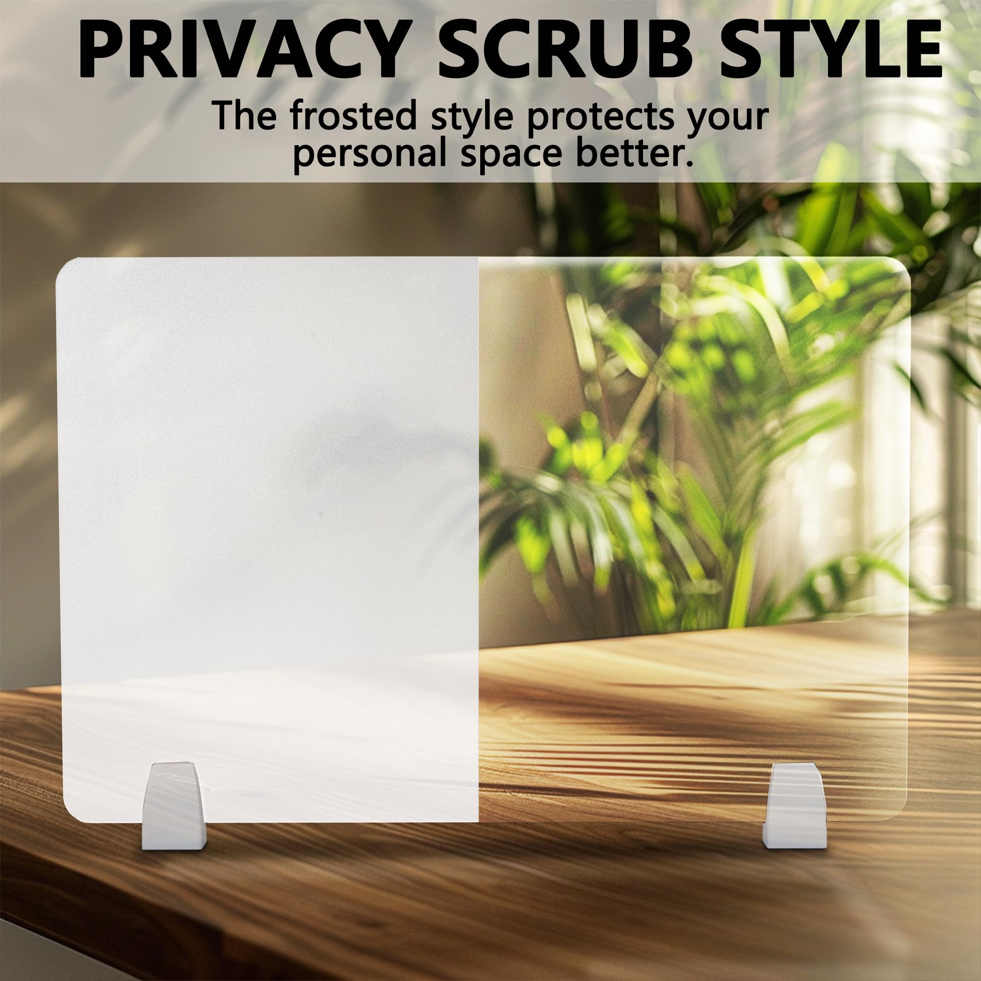 4 Pack Frosted Acrylic Desk Divider Privacy Panel - 23.6