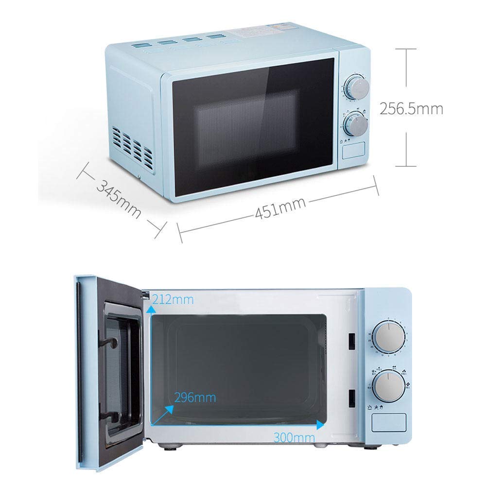 800W 20L Solo Microwave Oven with Defrost Function - 6 Power Levels, 30-Min Timer & One-Touch Cooking - Easy to Clean Compact Design in Blue - Perfect for Small Kitchens, Dorms & Office Break Rooms