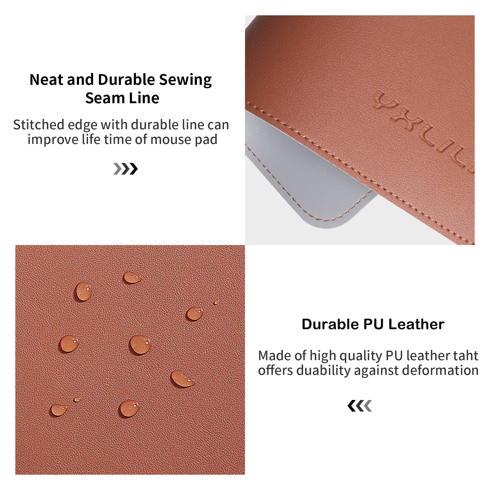 Dual-Sided PU Leather Mouse Pad - Waterproof & Ultra Smooth Gaming Mouse Mat with Stitched Edge for Office, Home & PC Work | Perfect for Gaming Setups & Workspace Organization