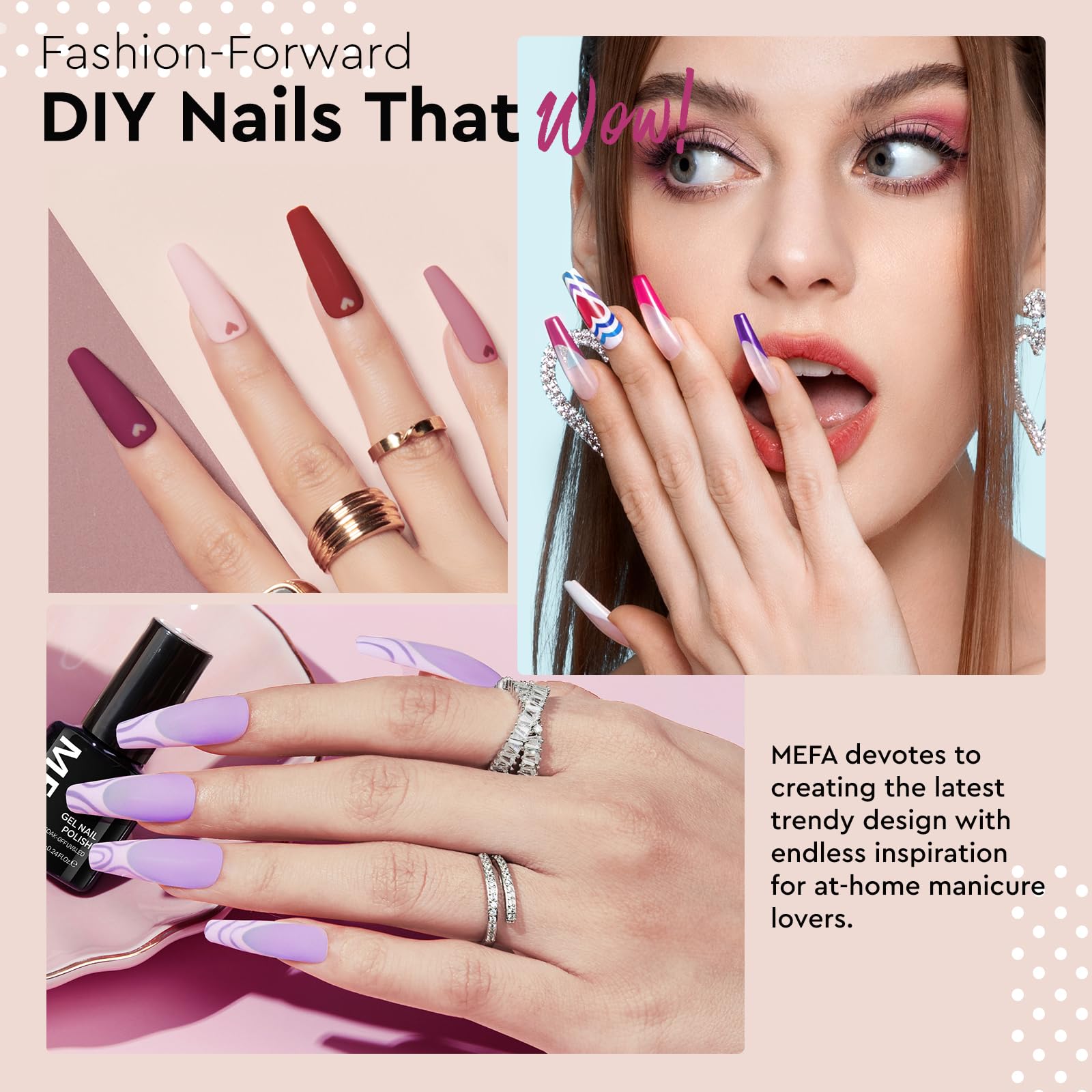 **MEFA 54-Piece Gel Nail Polish Kit with UV Light – 32 Colors Classic & Soak-Off Gel Polish Set, Base & Matte/Glossy Top Coat – DIY Nail Art Manicure Tools for Easter, Parties & Gifts**