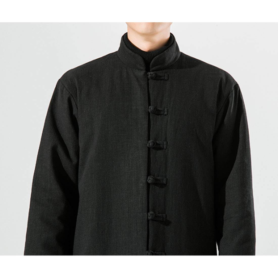 Traditional Chinese Men's Padded Jacket with Frog Buttons - Winter Warm Coat for Cold Weather | HZCX FASHION | Ideal for Cultural Events, Winter Outfits & Asian Fashion Style