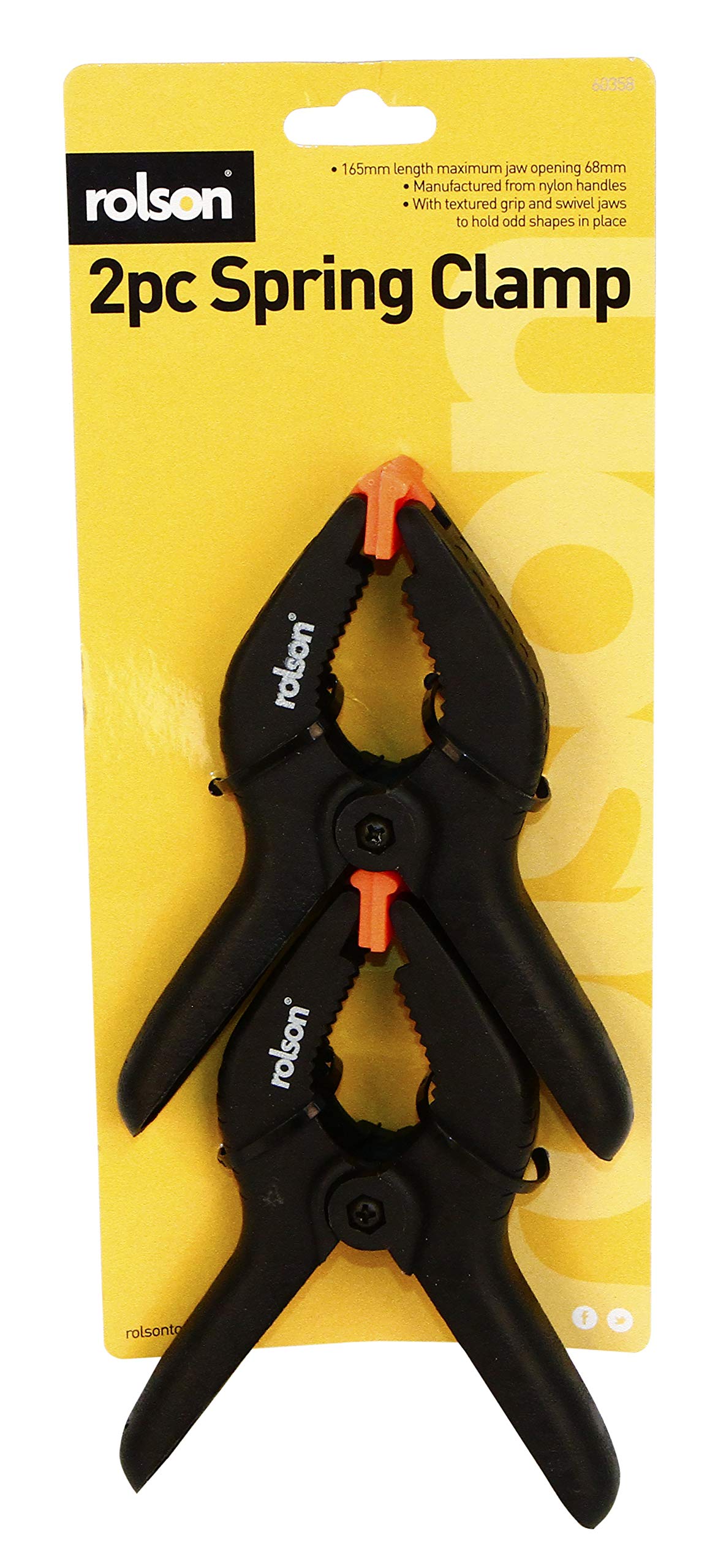 2-Piece 165mm Spring Clamp Set - Heavy Duty Metal Clamps for Woodworking, DIY Projects, and Crafting - Ideal for Holding, Gluing, and Securing Materials