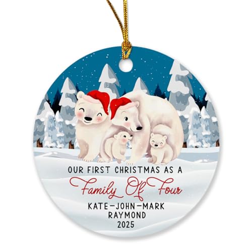 Our Firt Christmas Family Polar Bears Ornament