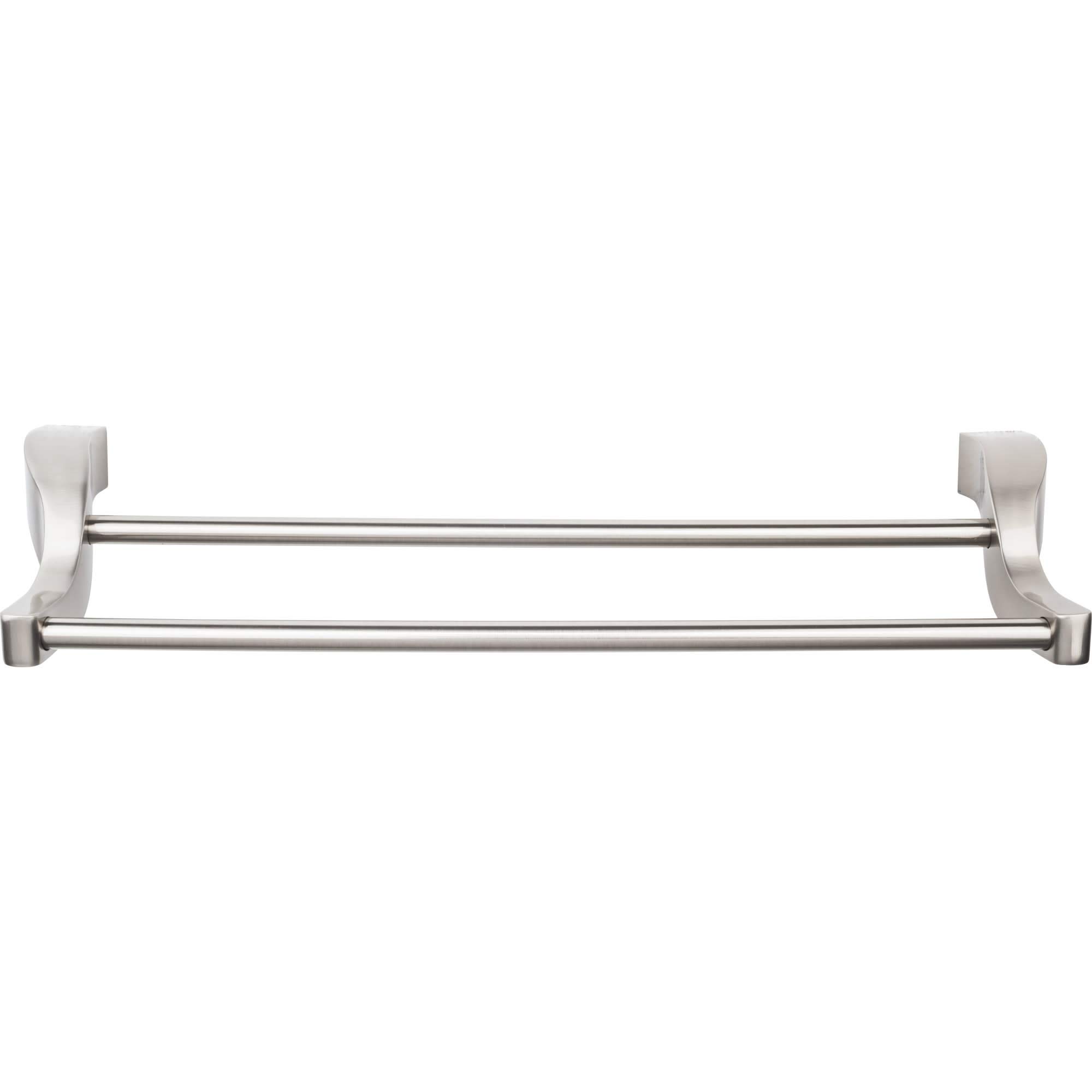 Top Knobs AQ9-BSN Aqua Bath Double Towel Rod in Brushed Nickel - Perfect for Modern Bathrooms & Spa-Like Showers