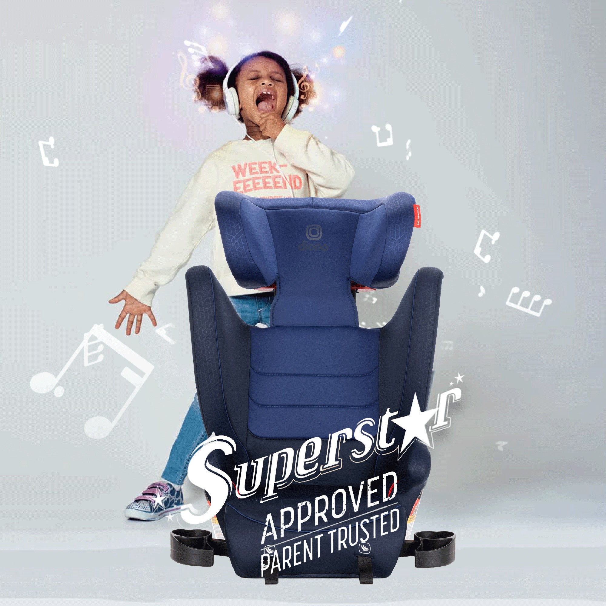 Diono Monterey 2XT Booster Car Seat for Kids - Safe & Comfortable High Back Booster Seat with Side Impact Protection - Perfect for Travel, School, and Family Road Trips