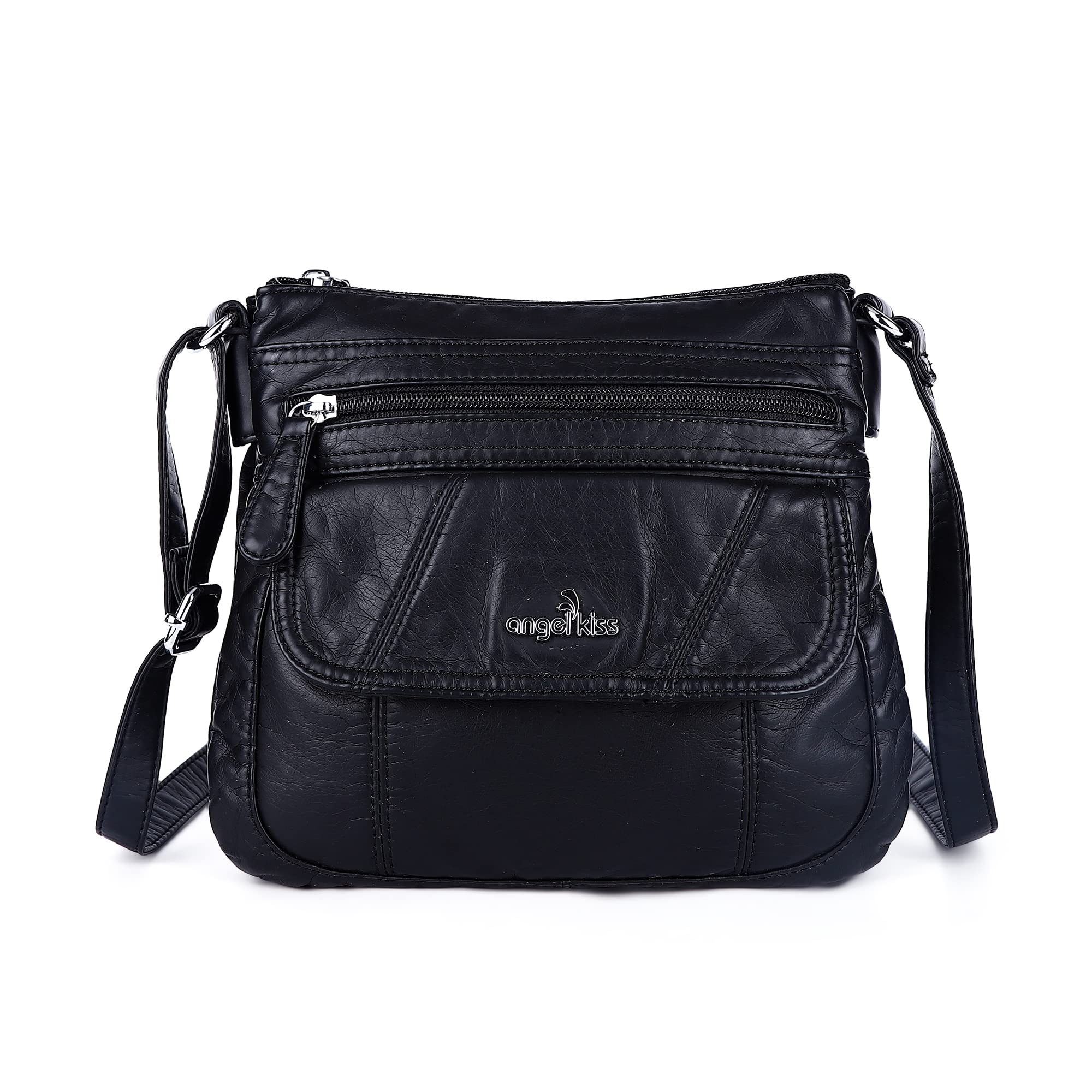 Angelkiss Genuine Leather Crossbody Bag for Women - Small Adjustable Shoulder Purse, Hobo Handbag for Daily Use, Travel, Shopping & Date Night