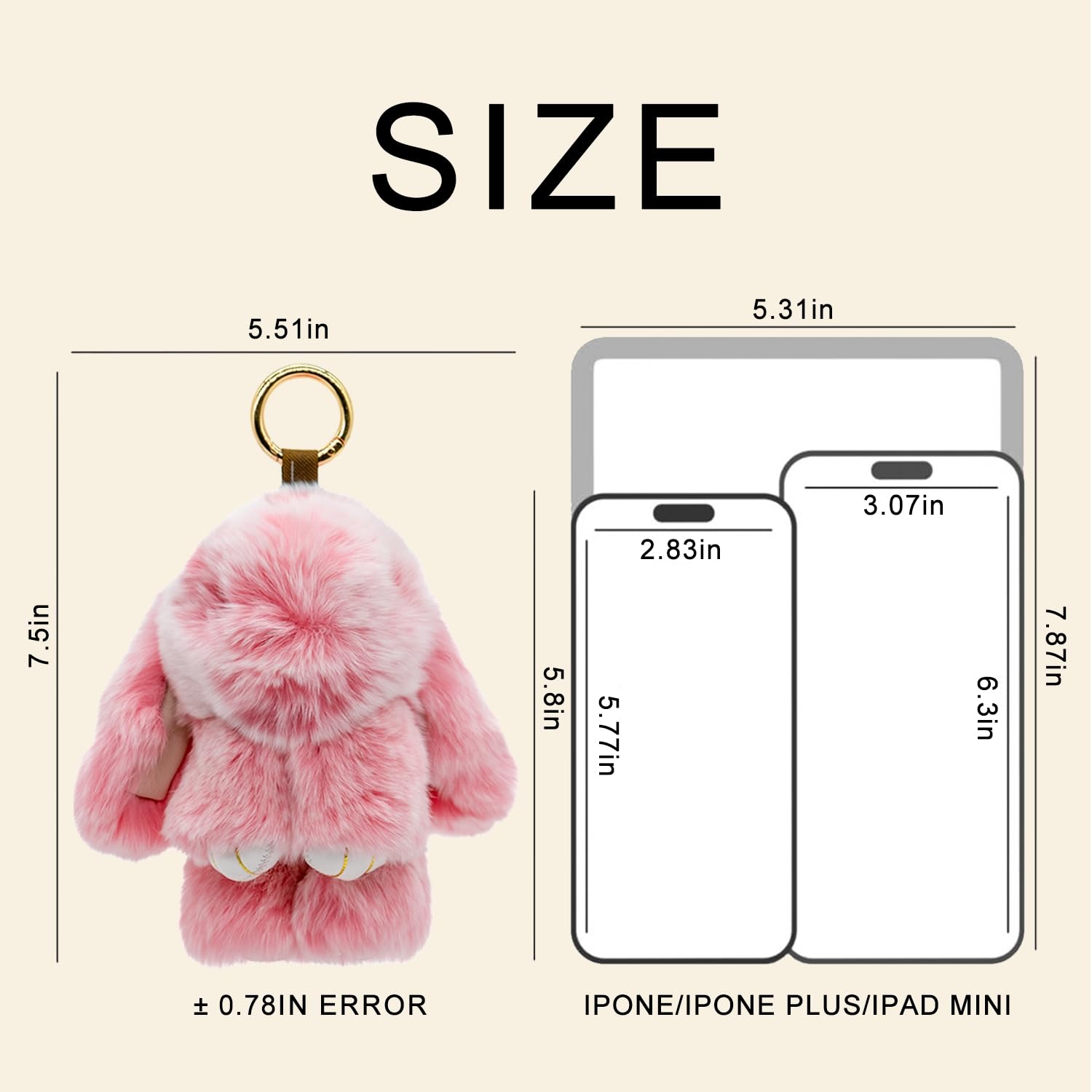 Original Bunnylulu Handmade Soft Bunny PomPom Keychain with Tin - Cute Plush Bunny Keychain for Bags, Gifts & Holidays (Perfect Christmas Present)