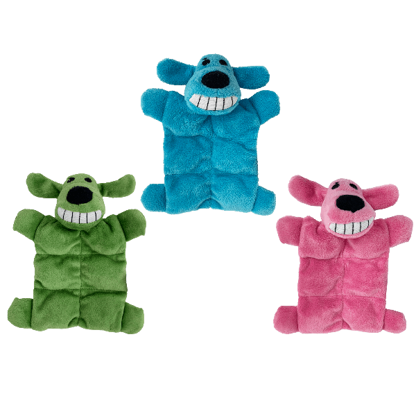 **Multipet Mini Loofa Dog Squeaker Toy - Assorted Colors Chew-Resistant Plush Mat for Small & Medium Dogs - Perfect for Playtime, Training & Indoor/Outdoor Fun**