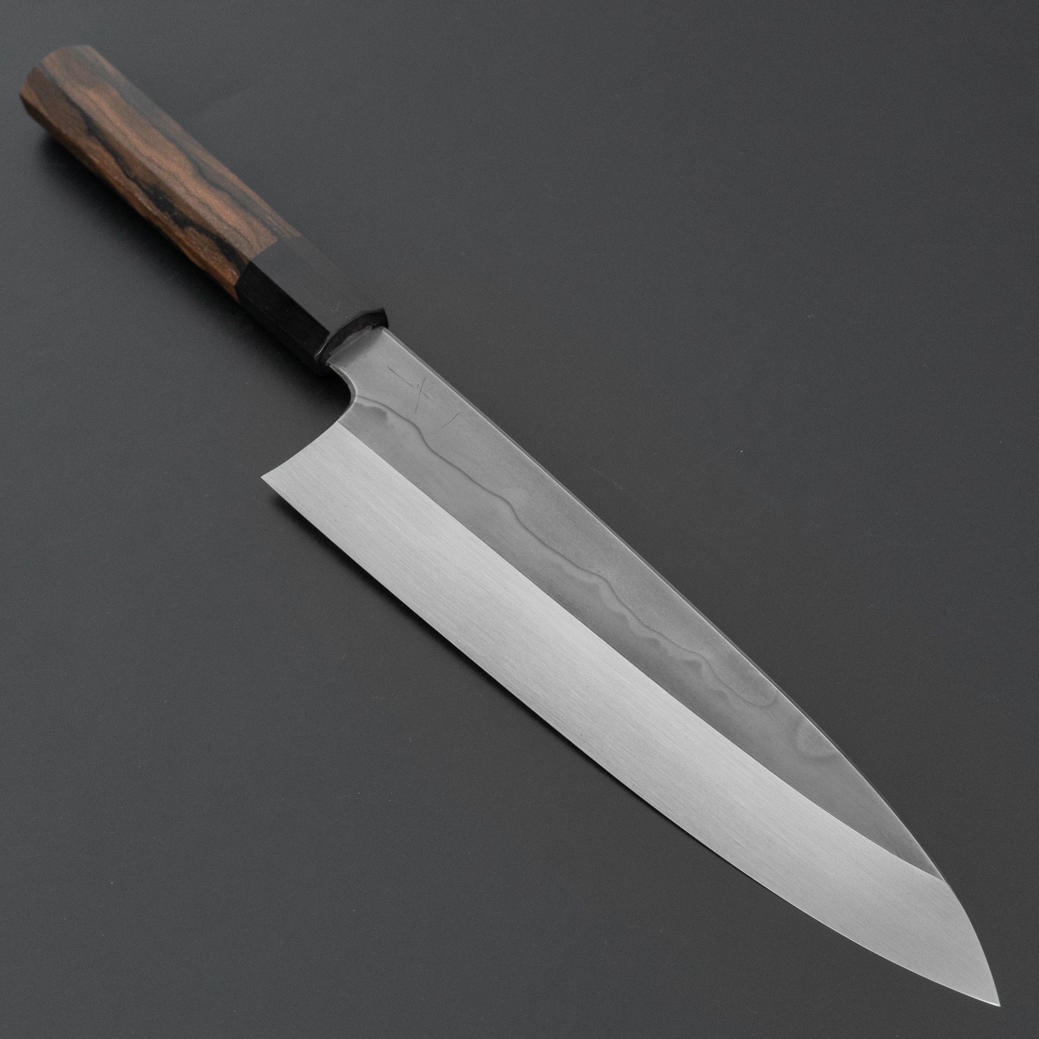 Hitohira Togashi White #1 Sanbonsugi Mizu Honyaki Gyuto 240mm Japanese Chef Knife with Ziricote Handle & Saya (#122) - Premium Kitchen Knife for Sushi, Meat Cutting & Professional Cooking