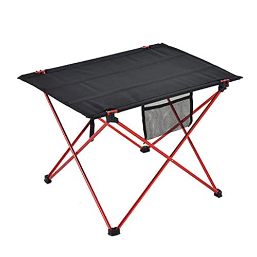 XinQt Outdoor Camping Table - Foldable Portable Aluminum Alloy Picnic Table with Anti-Slip Surface | Ultra Lightweight Folding Desk for Camping, Beach, Backyard & Home Office (Golden A)