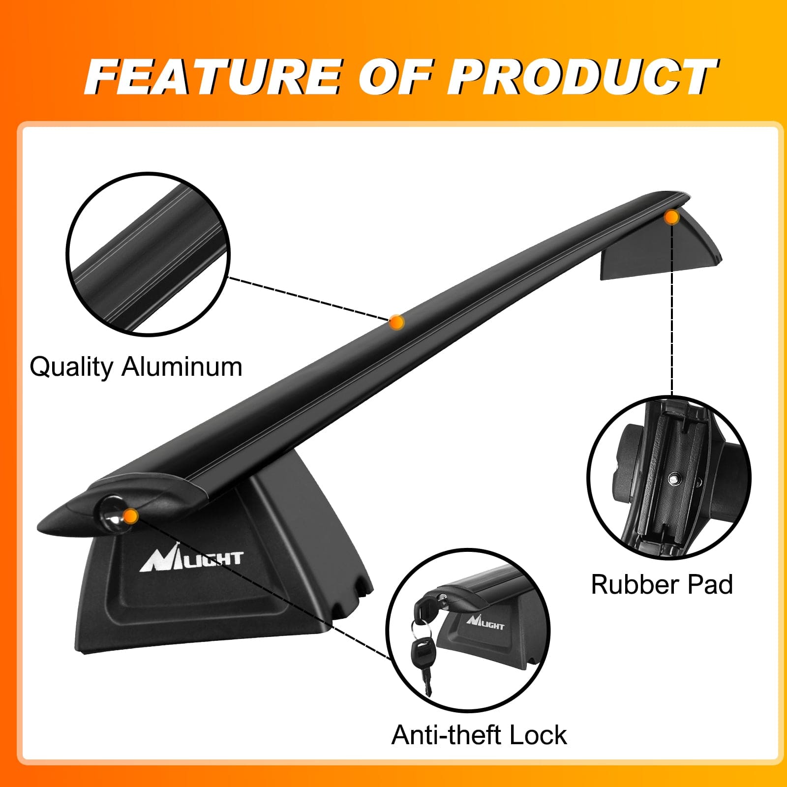 Jeep Grand Cherokee Aluminum Roof Rack Cross Bars - Anti-Theft Lock for 2011-2021 Models | Perfect for Outdoor Adventures, Camping & Cargo Transport