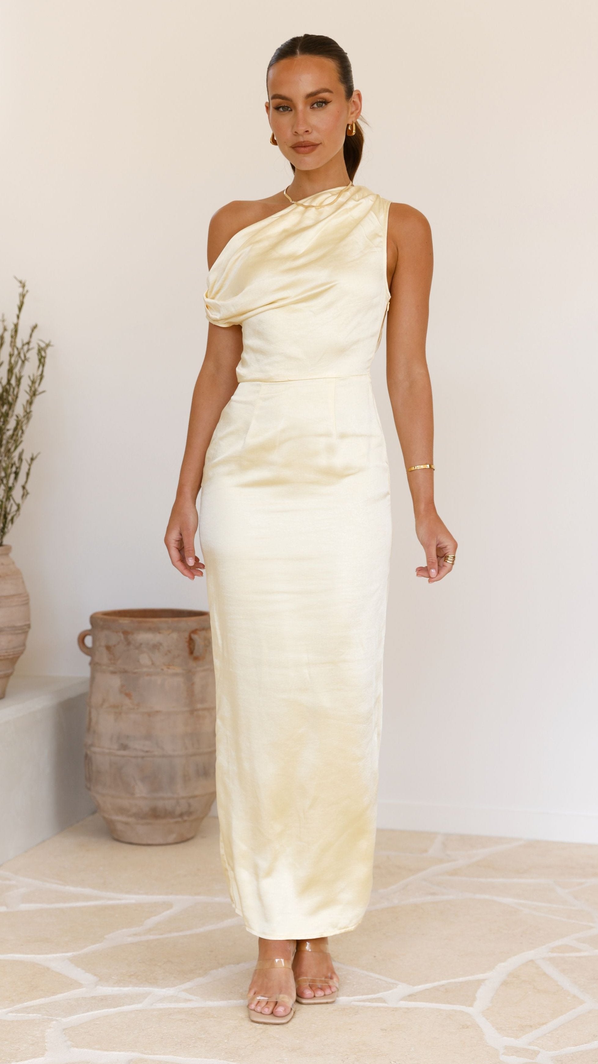 Harlowe Maxi Dress for Women - Flowy Long Summer Dress in Yellow | Perfect for Beach, Vacation & Casual Outings