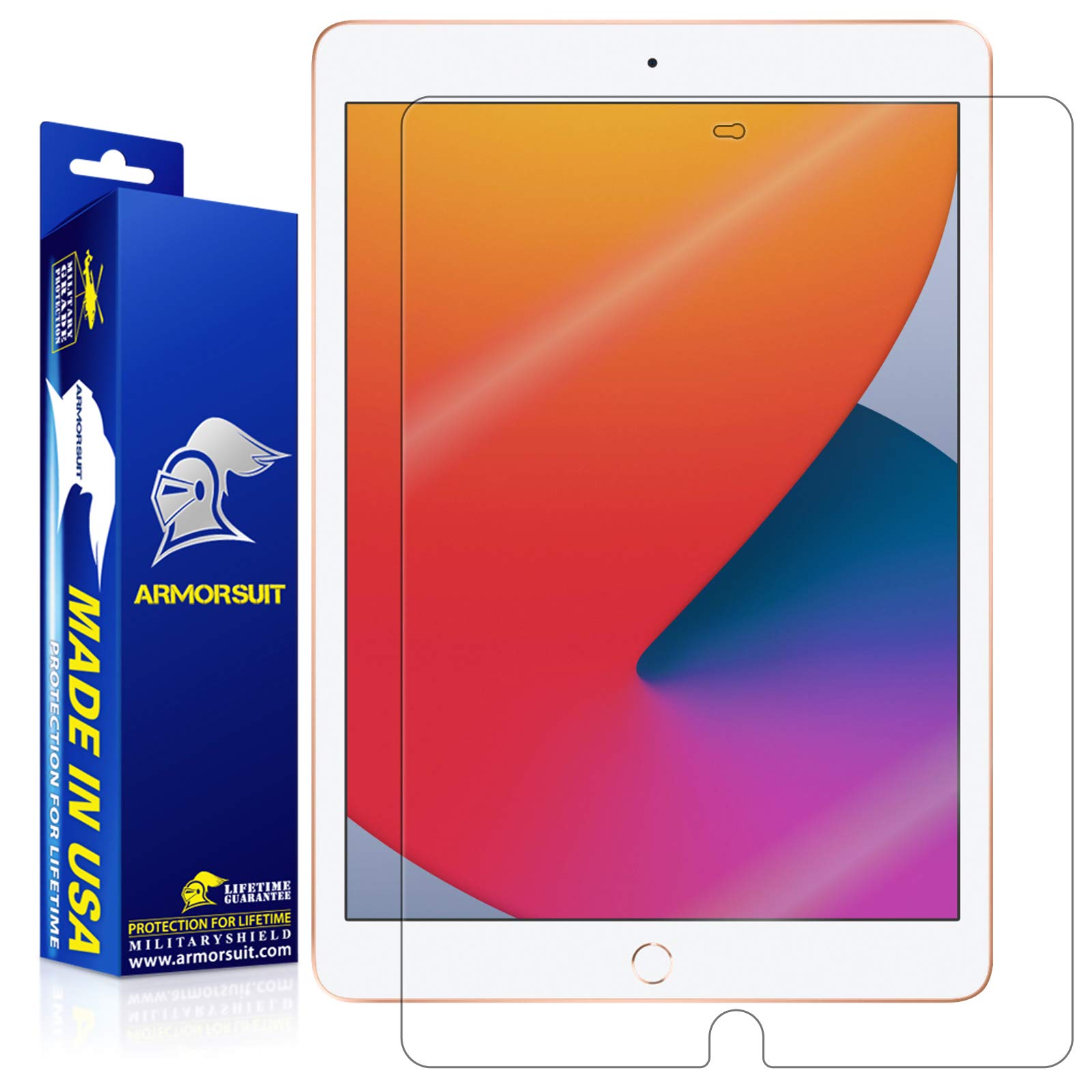 ArmorSuit 2 Pack HD Clear Screen Protector for Apple iPad 9th/8th/7th Generation (10.2 inch iPad 2021/2020/2019) - MilitaryShield Tempered Glass - Anti-Scratch & Bubble-Free - Made in USA - Perfect for Work, School & Travel Protection