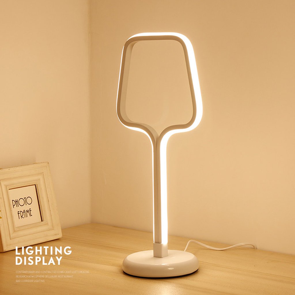 Modern Creative LED Bedside Lamp - Eye-Caring Night Light for Bedroom, Study, Office - Simple Stylish Table Lamp for Living Room, Hotel, Desk Decor (White) - Perfect for Reading, Working & Relaxing