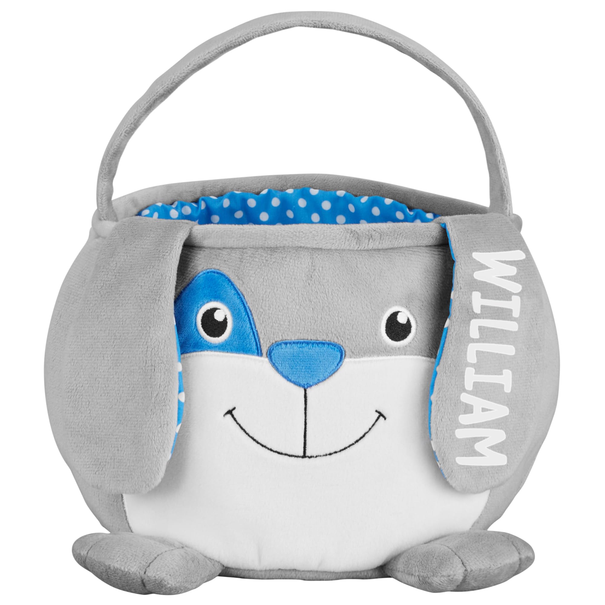 Personalized Easter Basket for Kids - Custom Name Plush Furry Critter Gift for Boys & Girls - Fillable Easter Basket with Optional Stuffers - Dog Theme - Perfect for Easter Celebrations, Birthday Gifts & Holiday Surprises