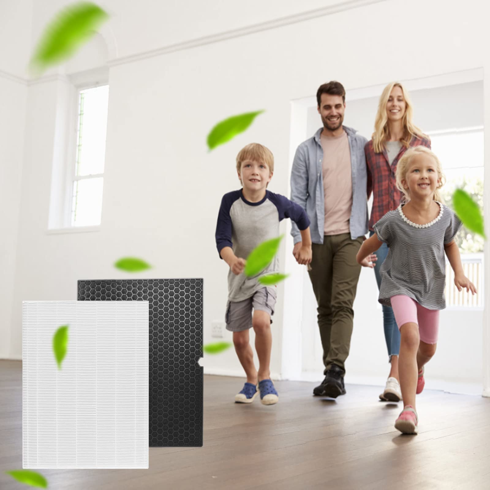 Winix 5500-2 Air Purifier Replacement Filter H (116130) - 2 HEPA Filters & 2 Activated Carbon Filters Combo Pack - Compatible with Winix 5500-2 Air Purifier - Improve Indoor Air Quality for Allergies & Pet Dander
