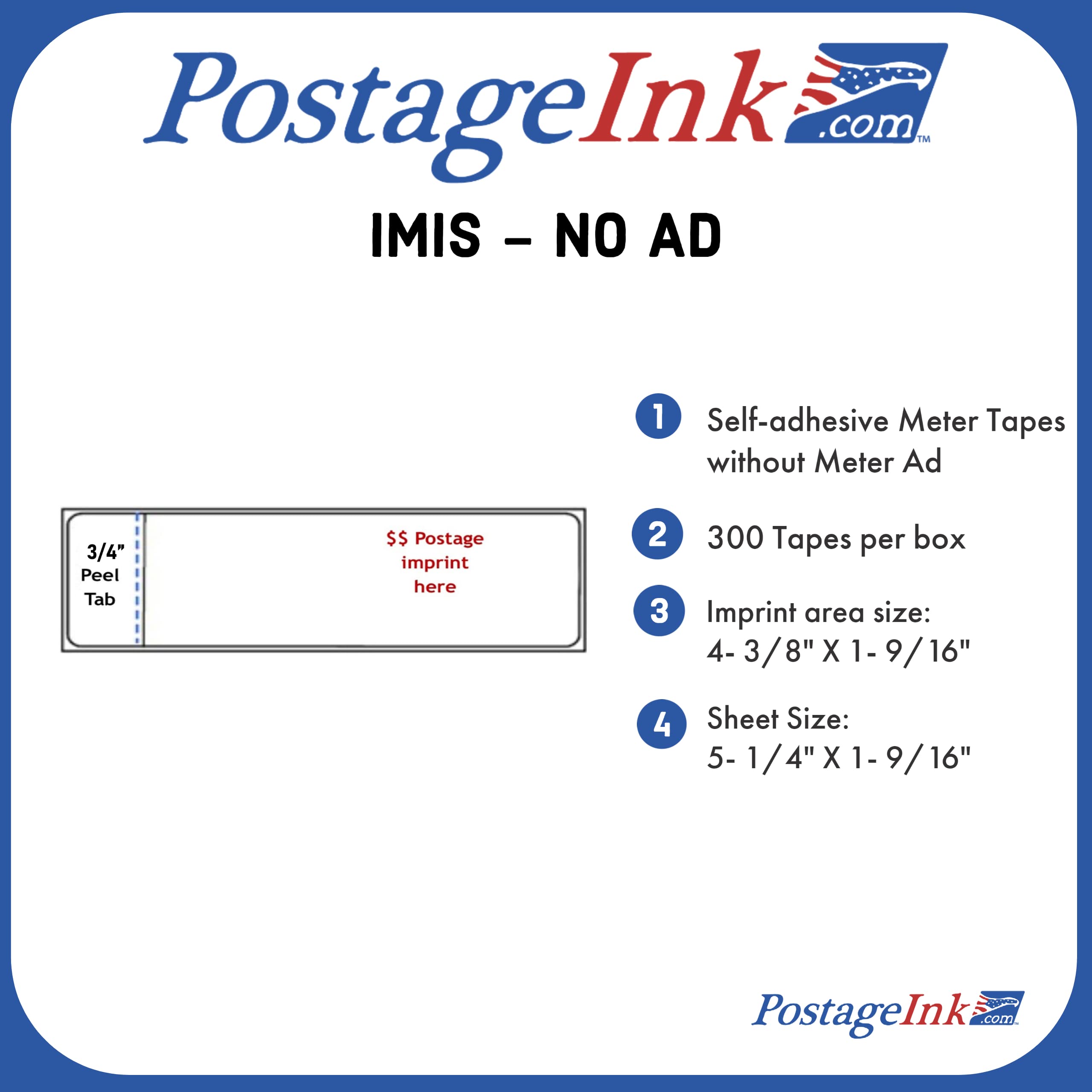 IMIS Non-OEM Postage Meter Labels - Compatible with Most Machines for Office Mailing
