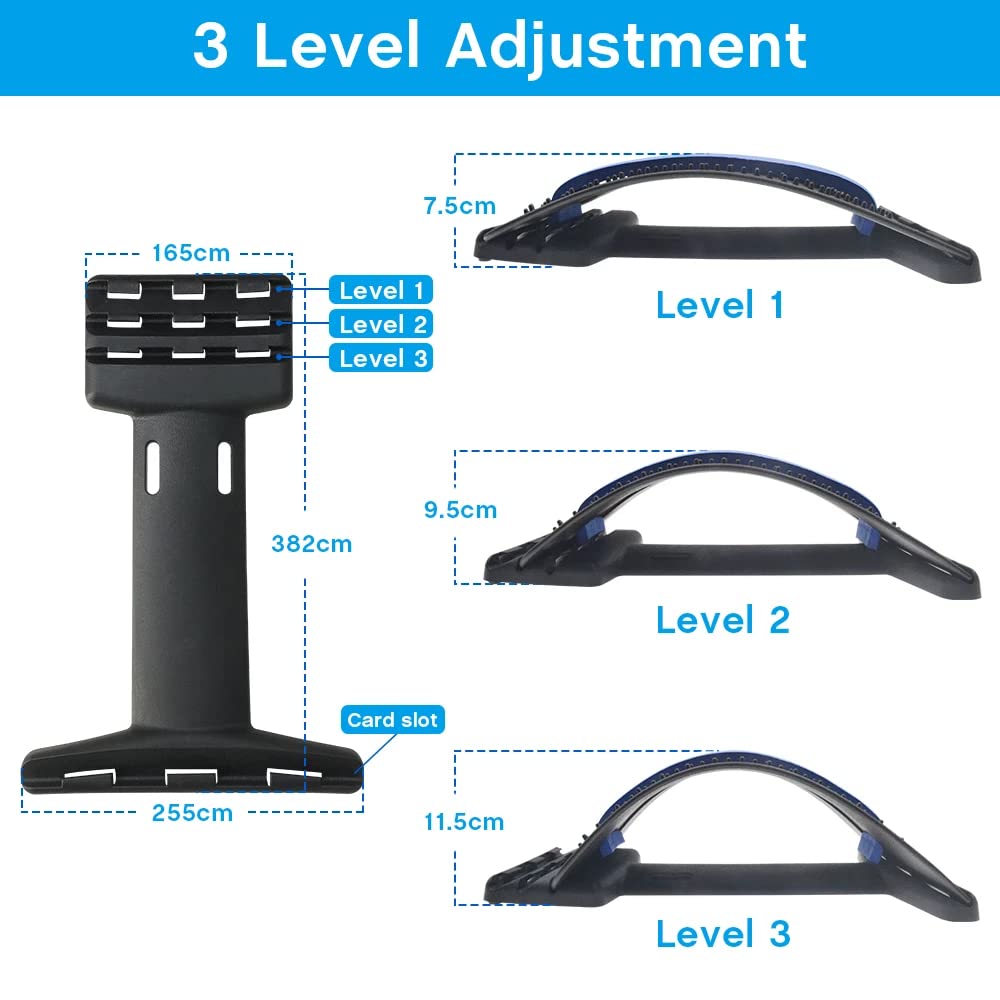 **Back Stretcher for Pain Relief - Lumbar Support Device for Herniated Disc, Sciatica & Scoliosis | Multi-Level Massager & Cracker Board for Upper & Lower Back | Perfect for Home & Office Use**