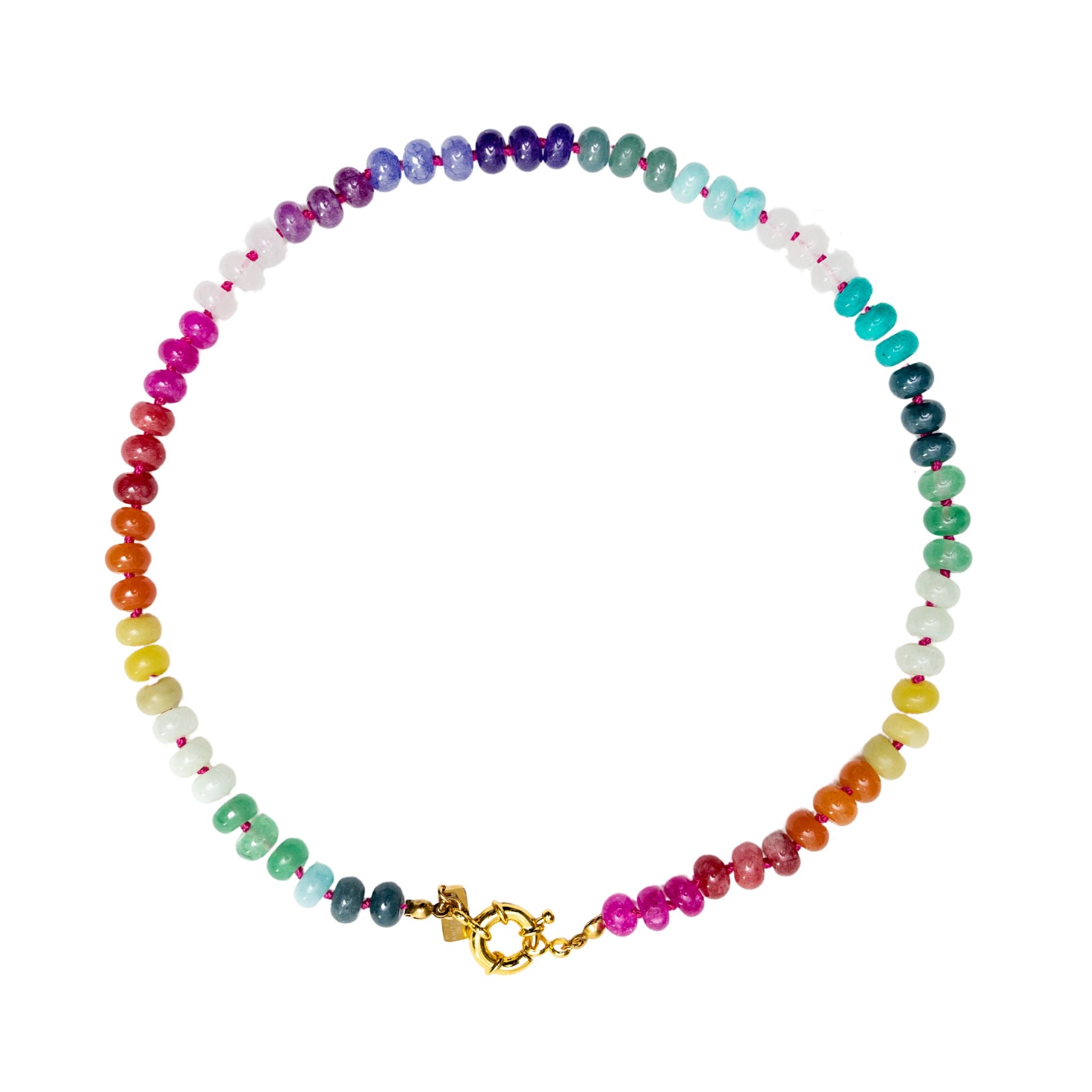 Wild at Heart Knotted Multicolor Beaded Necklace for Women - Boho Chic Handmade Jewelry for Casual Wear, Festivals & Layering