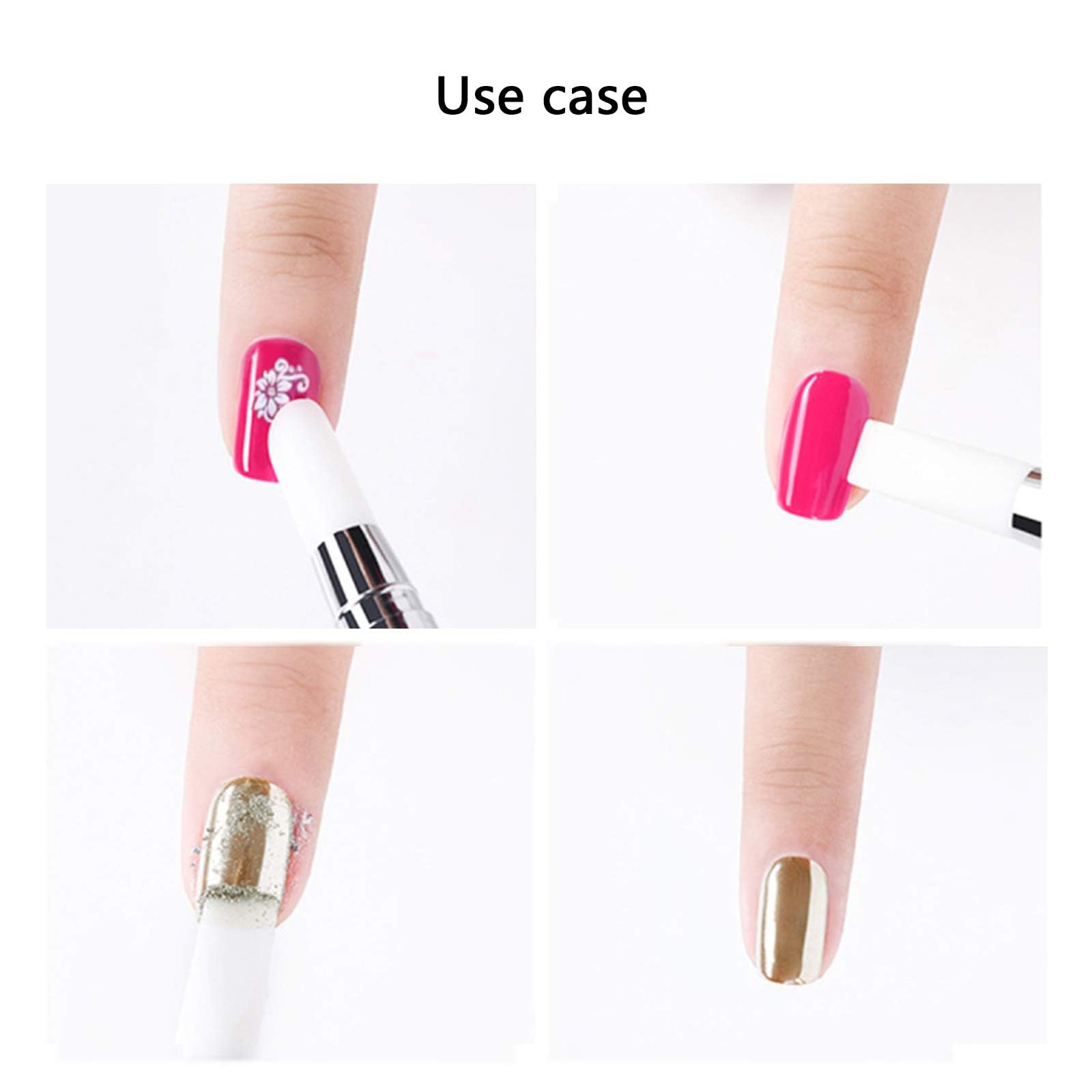 KIRA 5-Piece Dual-Sided Acrylic Nail Art Pen Set with Silicone Brush Heads & Comfortable Acrylic Handles - Perfect for DIY Nail Art, Gel Polish Application, and Professional Salon Use