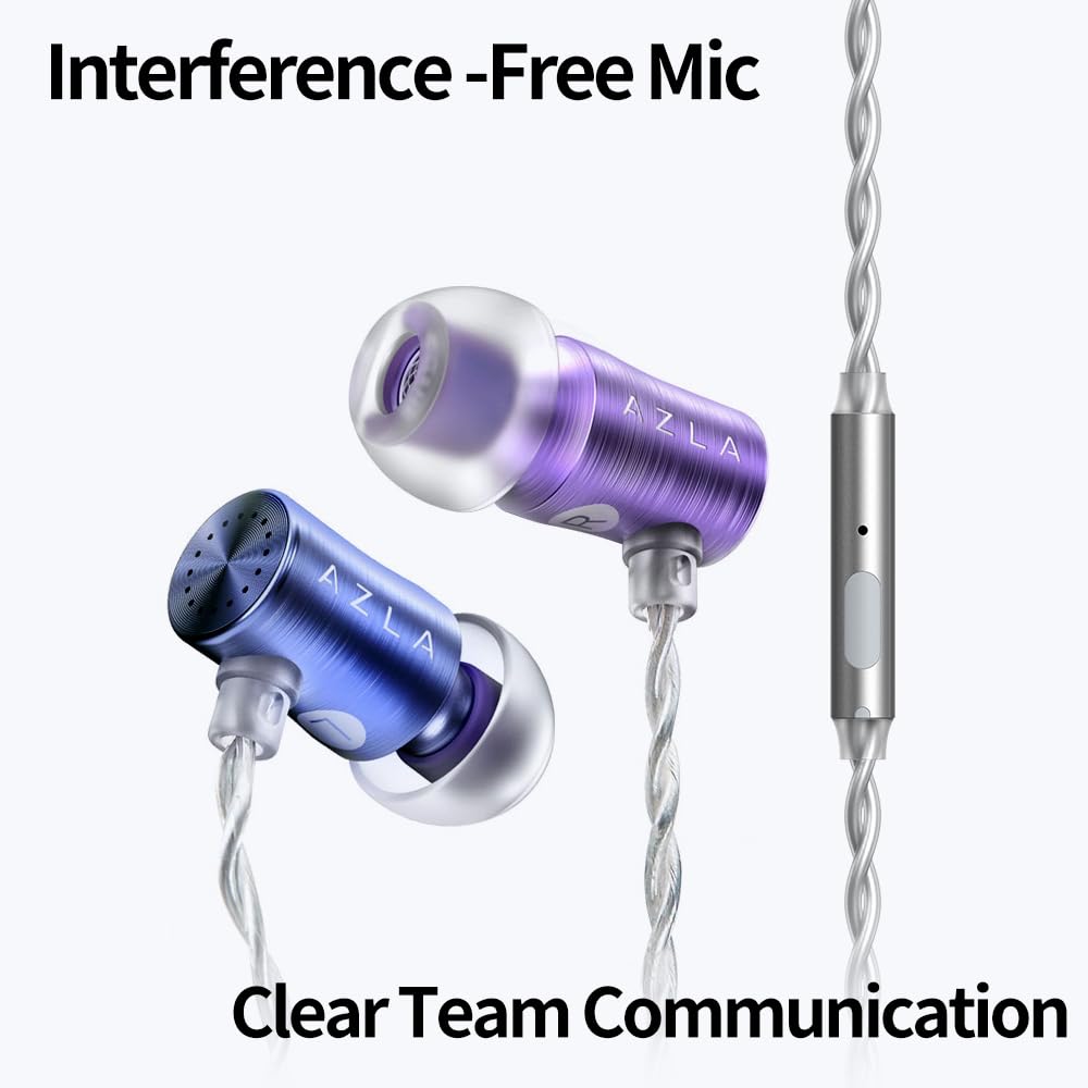 AZLA AZEL Edition G Gen 2 Wired Gaming Earbuds with Microphone - 3.5mm Jack & USB-C Adapter Included - Noise Isolating In-Ear Headphones for PC, Mobile & Console Gaming (Black) - Perfect for Competitive Gaming, Streaming & Music Listening
