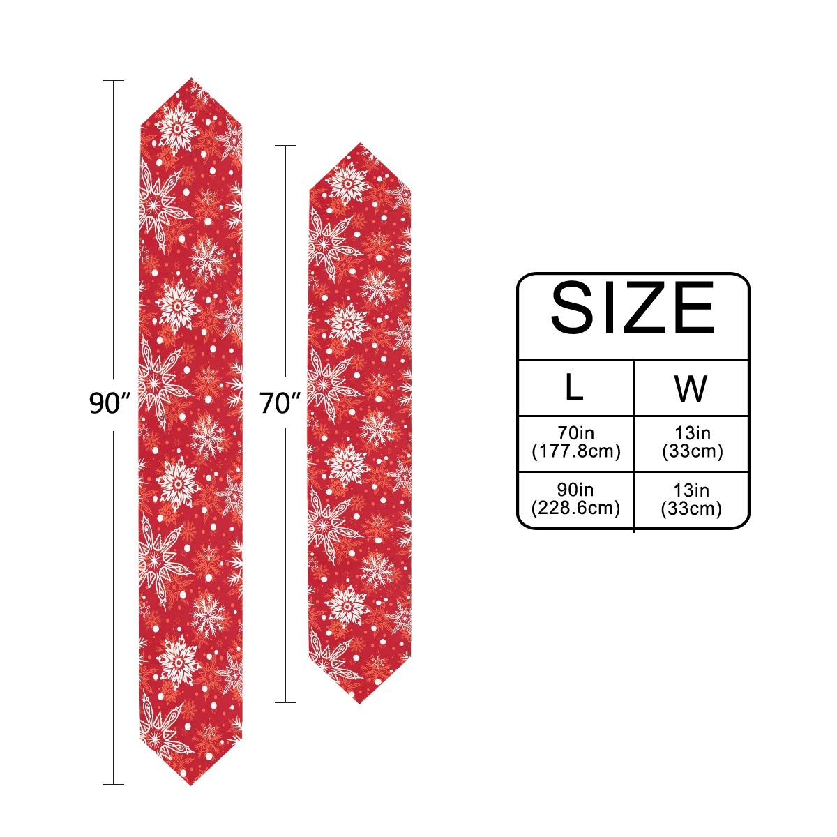 MOYYO 13x90 Inch Snowflake Table Runner - Elegant Christmas Winter Polyester Tablecloth for Dining Room, Coffee Table, Wedding, Birthday & Party Decor - Perfect for Holiday Home Decorations & Banquet Settings