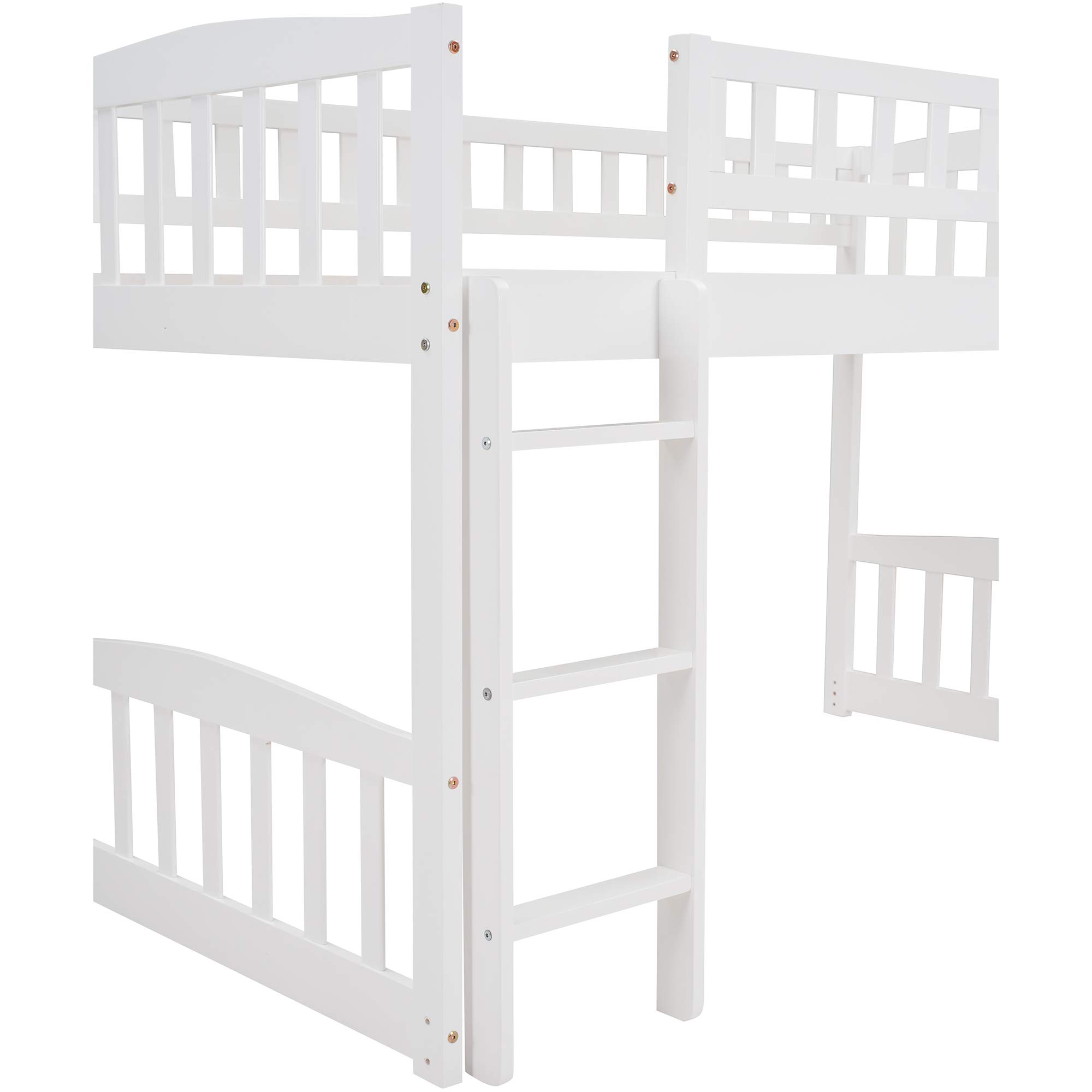 **Space-Saving Twin Loft Bed for Kids & Teens - White Loft Bed Frame with Reversible Slide & Safety Rail Ladder - Perfect for Small Bedrooms, Guest Rooms & Dorm Rooms**