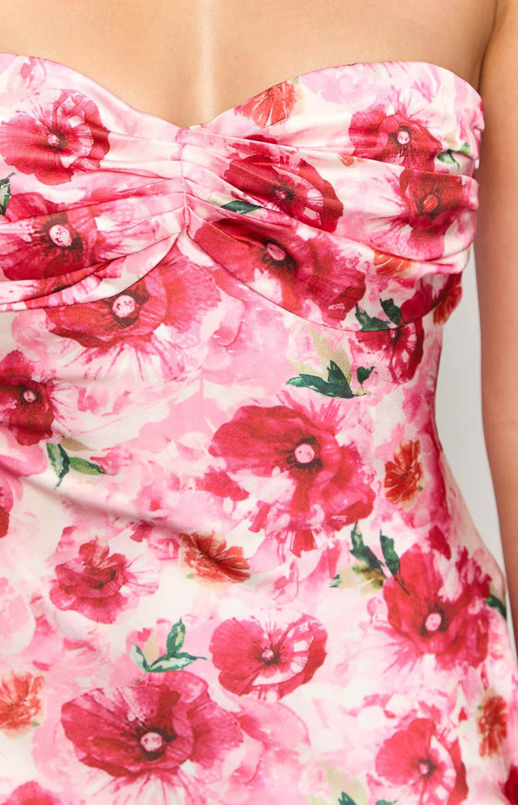 Elegant Ashley Pink Floral Maxi Dress for Women - Formal Evening Gown for Weddings, Parties & Special Occasions