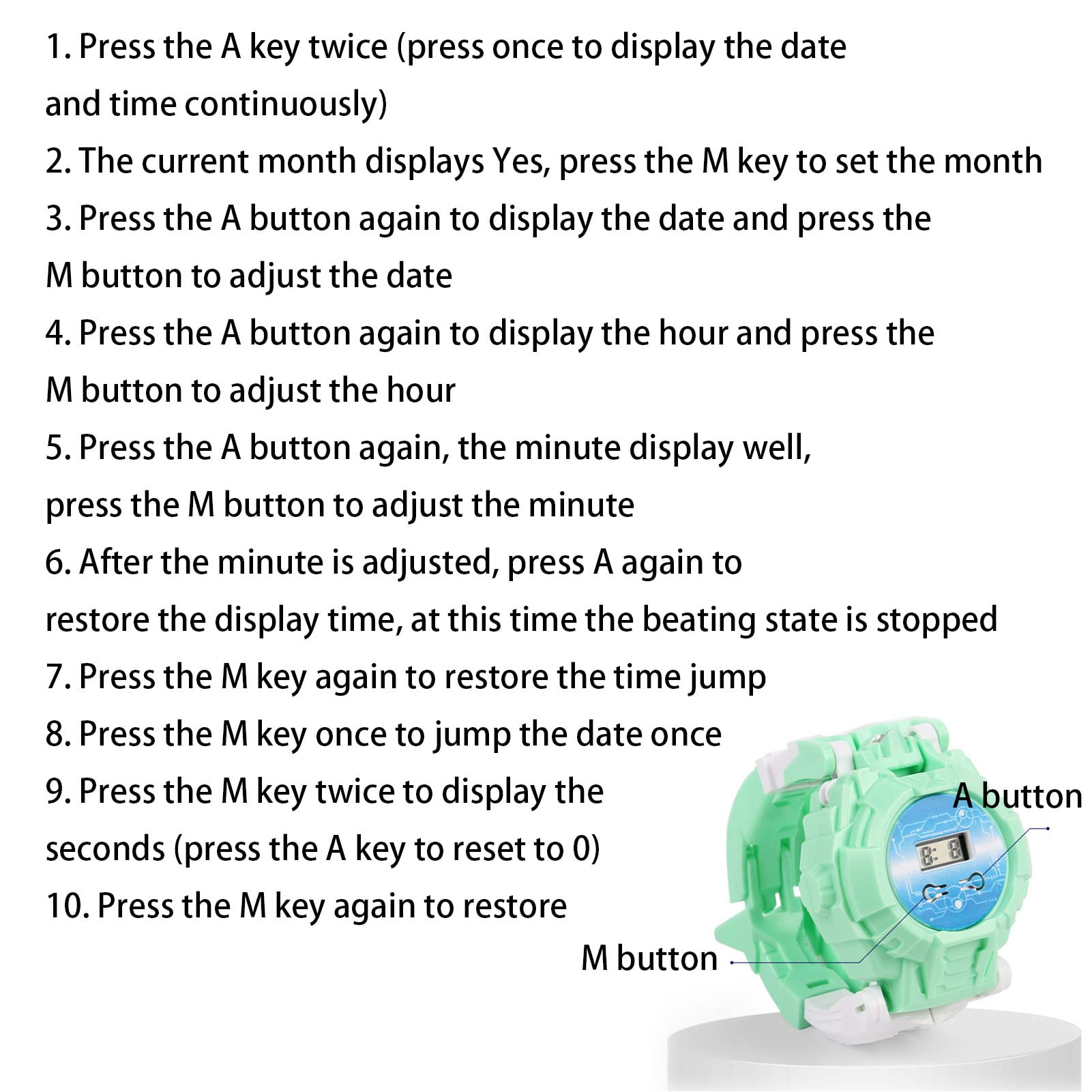 Transformers Robot Watch Toy for Kids - Electronic Transforming Wristwatch for Boys & Girls Ages 4-8 (Green) | Perfect Birthday Gift & Role Play Accessory for Pretend Play & STEM Learning