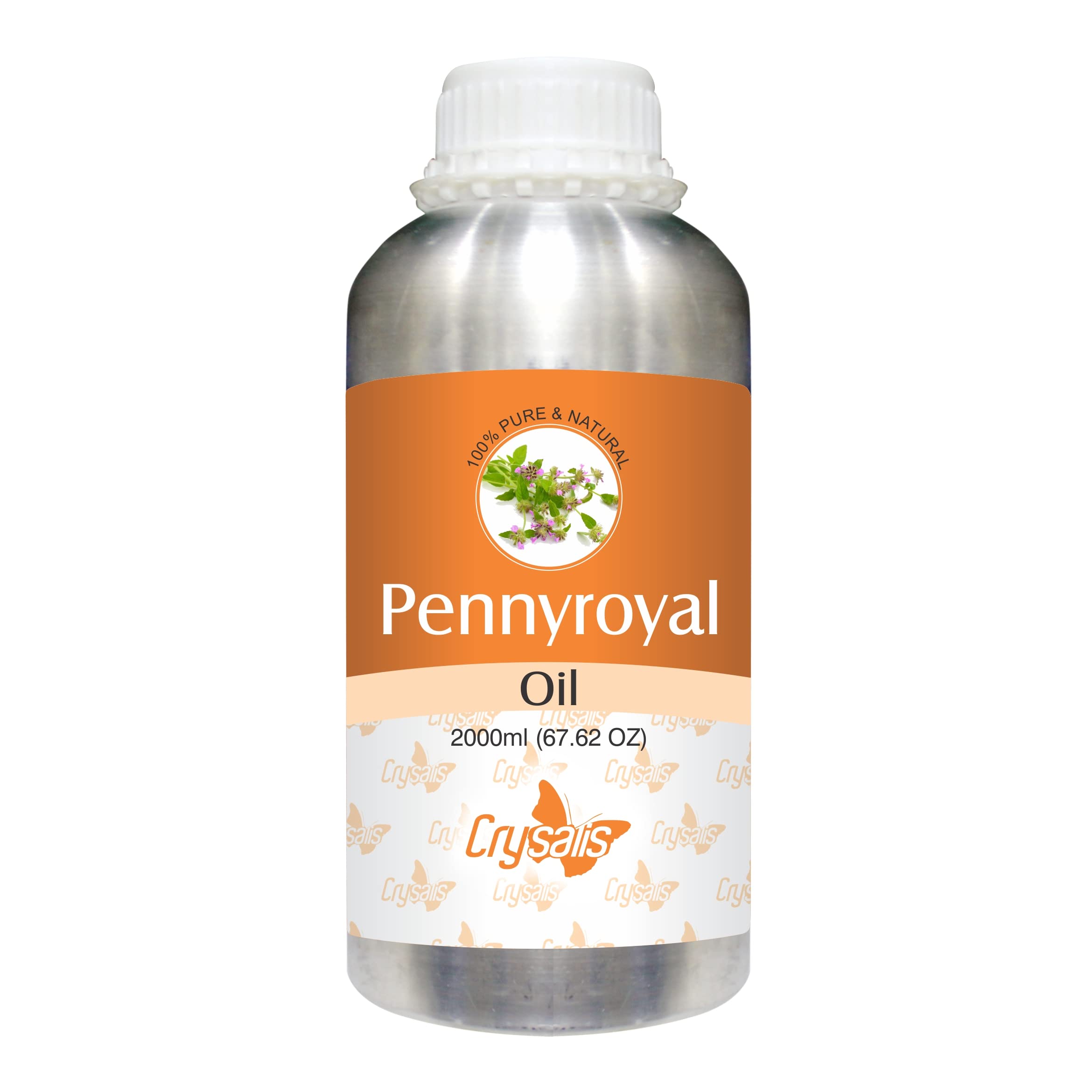 100% Pure & Natural Crysalis Pennyroyal (Mentha Pulegium) Essential Oil - Undiluted Therapeutic Grade for Aromatherapy, Massage & Diffuser - 2000ml/67.62fl oz Organic Standard - Perfect for Stress Relief, Insect Repellent & Home Spa Treatments