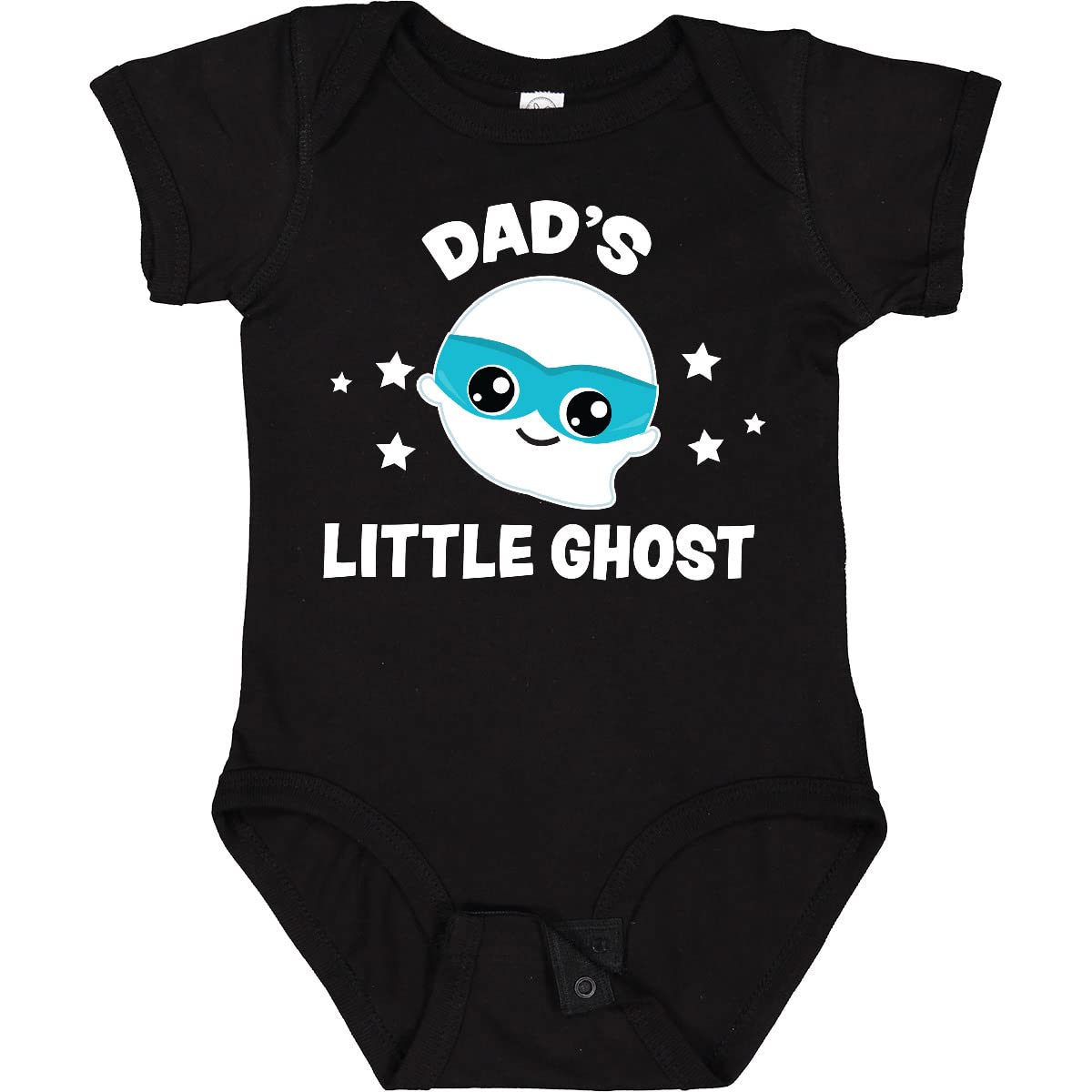 Inktastic Cute Dad's Little Ghost with Stars Baby Bodysuit - Soft Cotton Infant Onesie for Halloween, Family Costume & Photo Shoots
