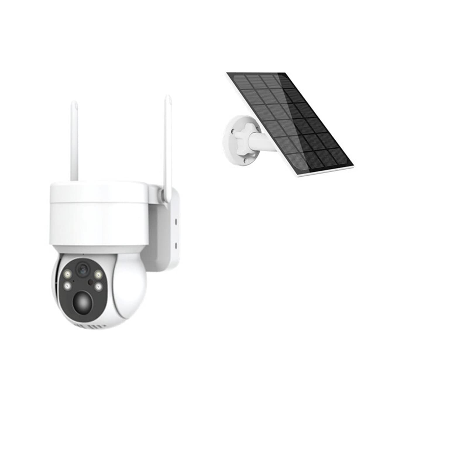 MZZYG 4MP Solar Security Camera Outdoor - Wireless PTZ WiFi CCTV with Rechargeable Battery & 128GB SD Card - Weatherproof Night Vision for Home, Yard, Garage Surveillance