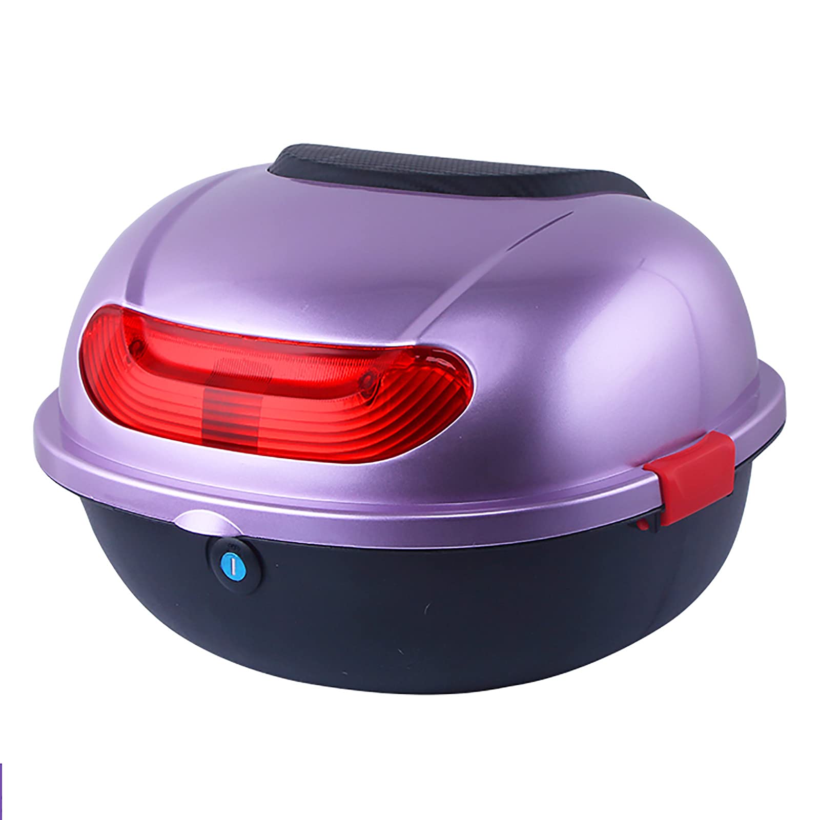 Universal Motorcycle Touring Top Box - Durable Scooter Tail Trunk Luggage Storage with Backrest & Helmet Storage | Waterproof Travel Case for Harley, Honda, Yamaha | Perfect for Road Trips & Commuting (Purple)