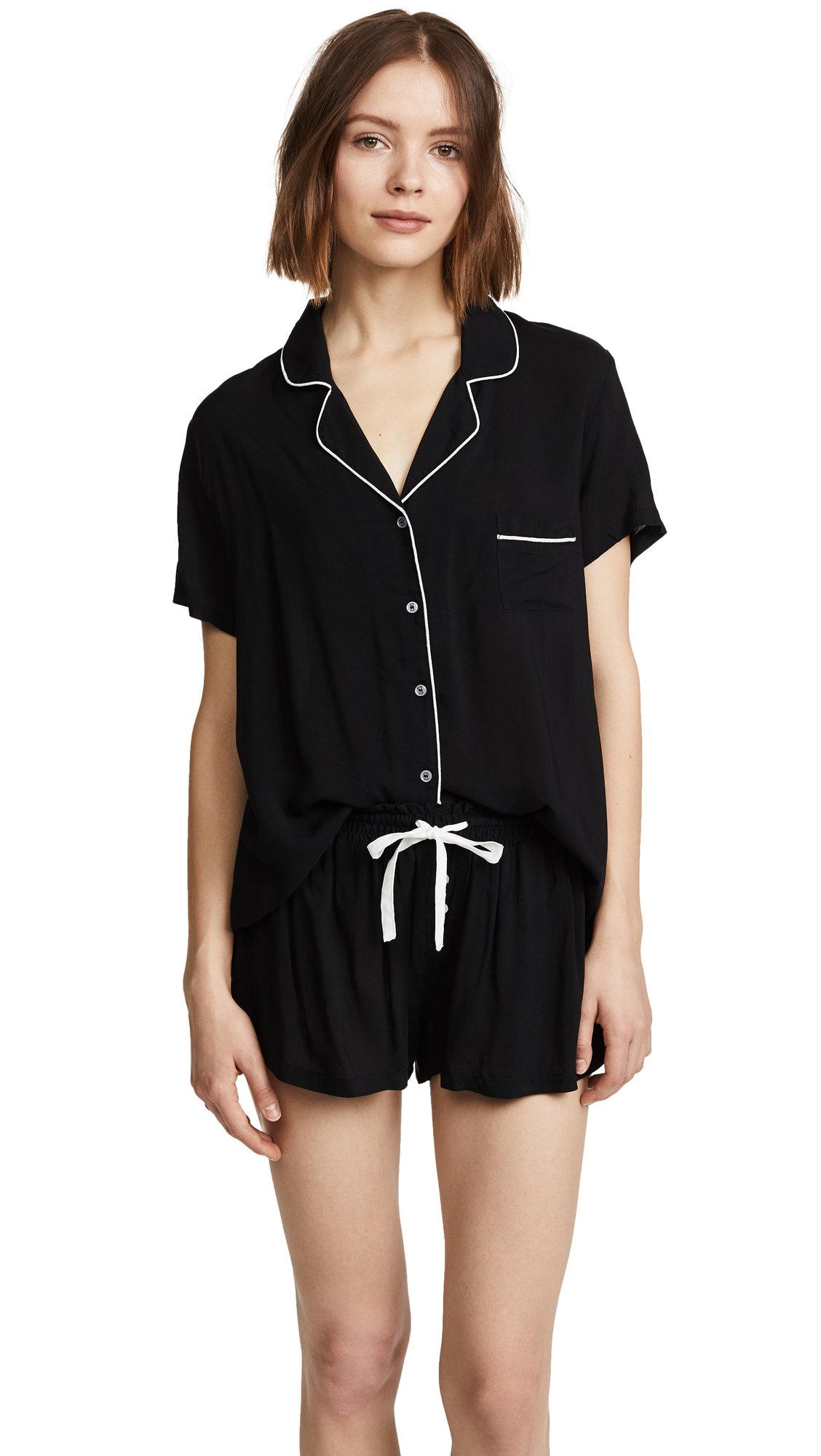Women's Classic Rayon Short Sleeve Top & Short Pajama Set - Soft Sleepwear for Women - Perfect for Lounge, Sleepwear, and Summer Nights