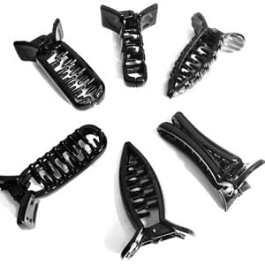 BHARATGAURAV Hair Clips for Women & Girls - 6 Pack Black Banana Hair Clutchers | Non-Slip Hair Accessories for School, Work, Parties & Everyday Use