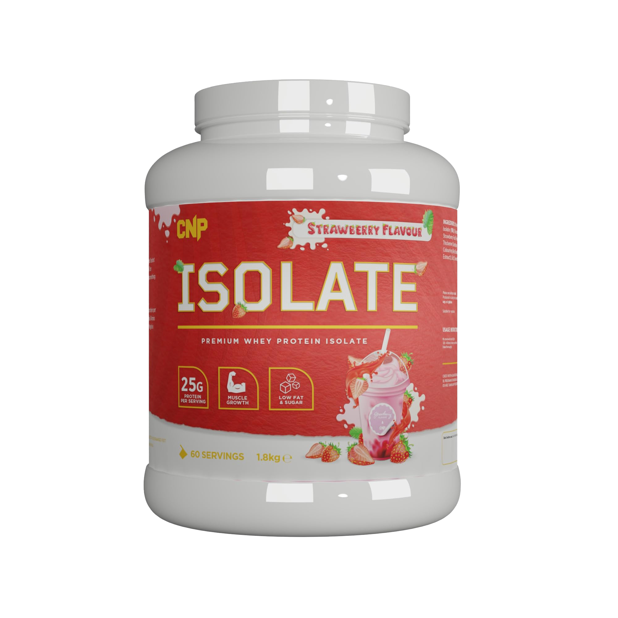 CNP Professional Isolate 1800g Strawberry Flavor Whey Protein Powder - Premium Muscle Recovery & Post-Workout Supplement for Athletes & Fitness Enthusiasts