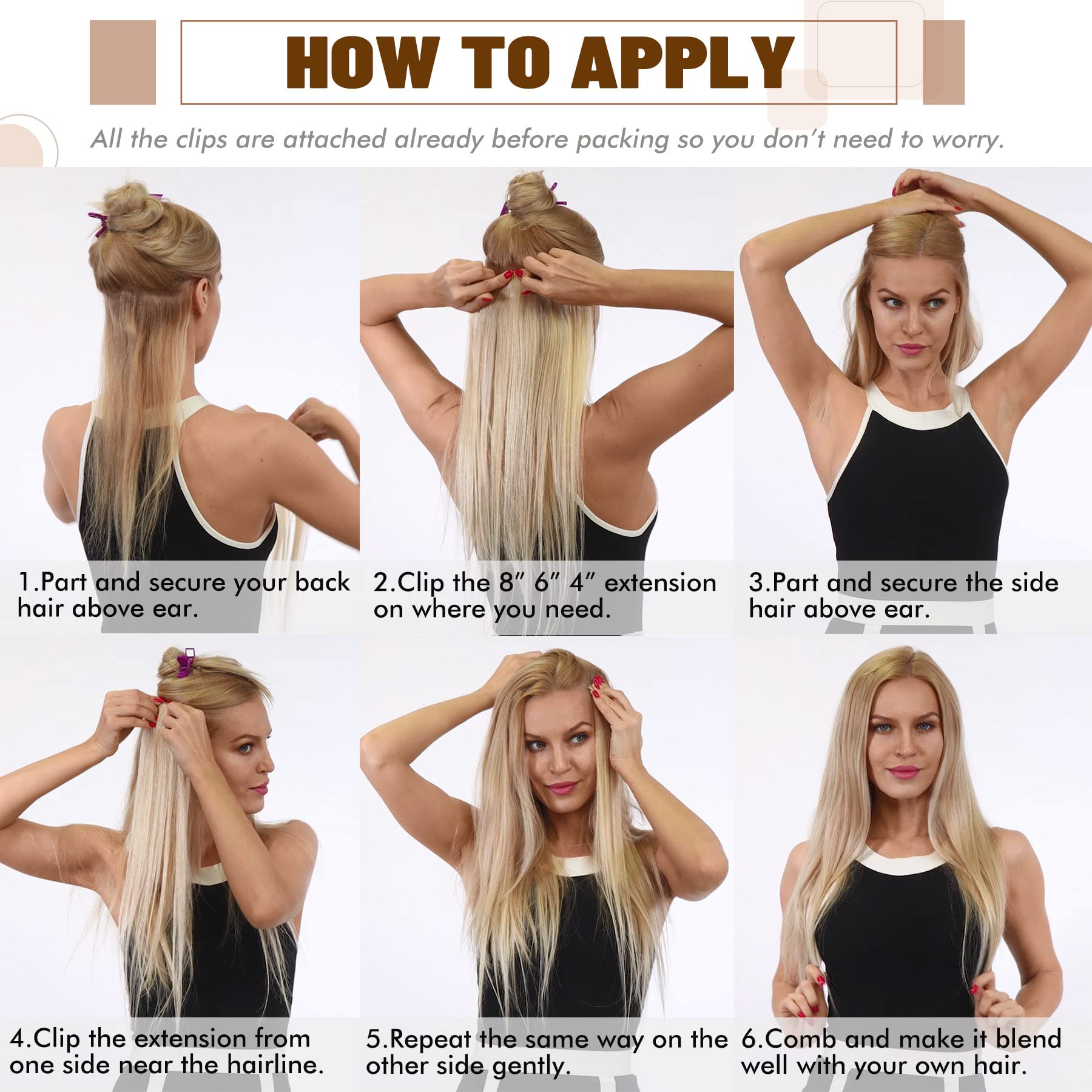 S-noilite 22 Inch Clip in Hair Extensions - 100% Real Human Remy Hair, Natural Black (#1B), Double Weft, 8PCS/160g - Straight Clip-on Extensions for Women | Perfect for Daily Wear, Parties & Special Occasions