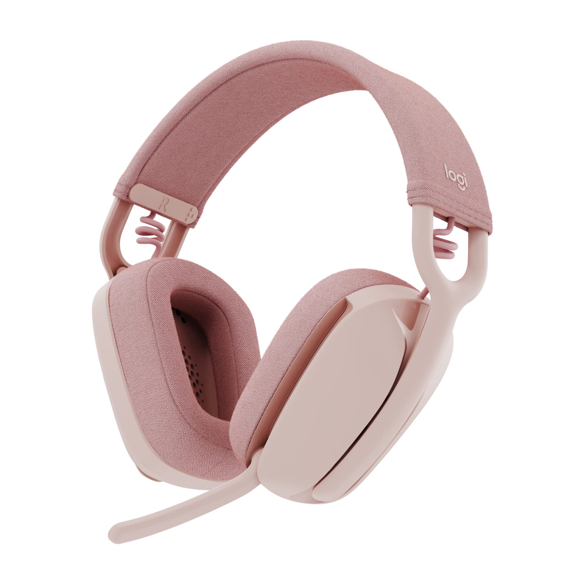 Logitech Zone Vibe 100 Wireless Bluetooth Headphones with Noise Cancelling Mic - Lightweight Over-Ear Design, Multipoint Connectivity for Teams/Zoom/Google Meet, Compatible with Mac/PC (Renewed, Rose) - Perfect for Remote Work, Online Meetings & Home Office Use
