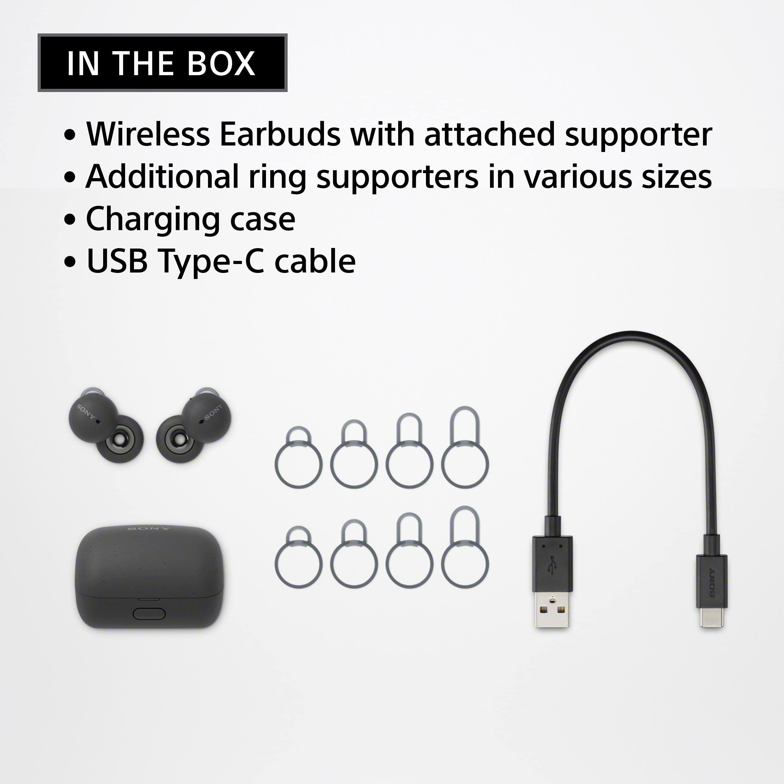 Sony LinkBuds True Wireless Earbuds - Open Ring Design for Ambient Sound Awareness, Built-in Alexa, IPX4 Water Resistant, White - Perfect for Running, Working Out & Office Use