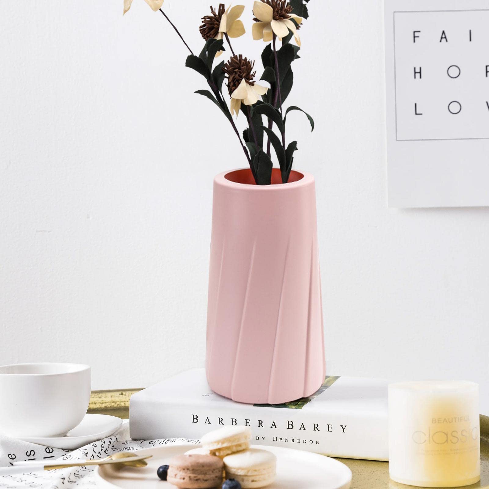 Unbreakable Geometric Floral Vases for Home & Office Decor - Modern Flower Arrangement Containers, Table Centerpieces for Weddings, Parties & Interior Design