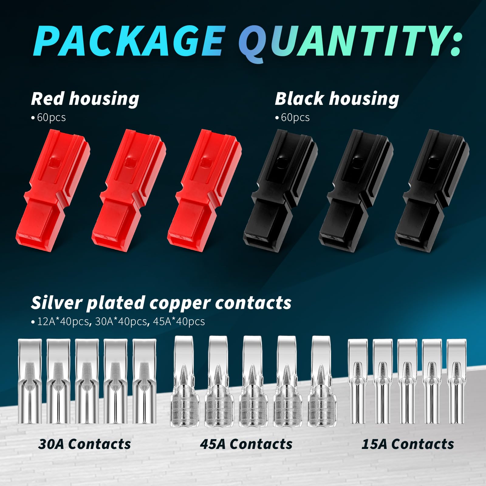 240 Pcs 15A/30A/45A Power Connector Kit - Quick Disconnect Battery Terminals for Automotive, Solar & DIY Electrical Projects | Assorted Modular Connectors