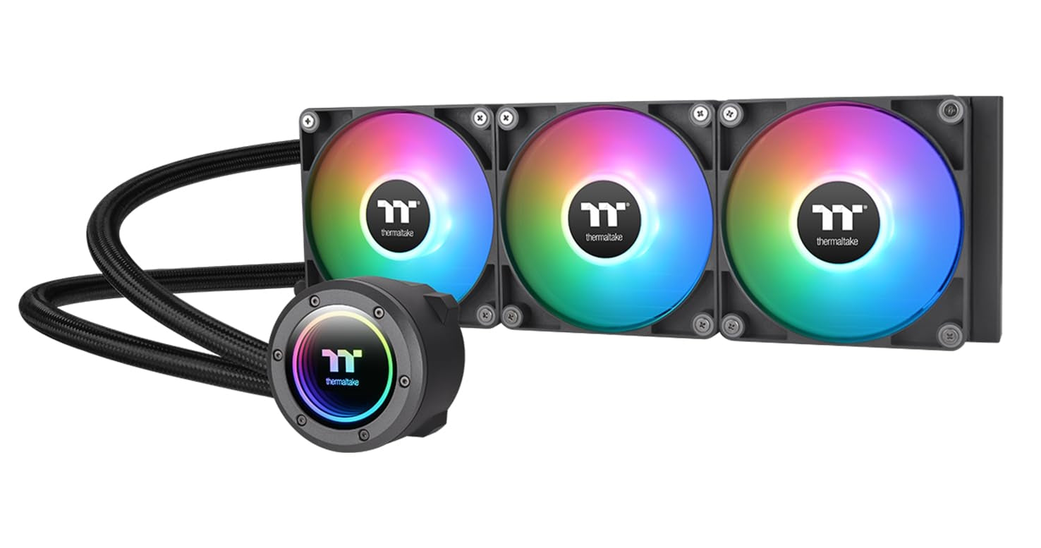 Thermaltake TH360 ARGB 360mm Liquid CPU Cooler - Intel & AMD Compatible with Fan Controller & RGB Lighting - High Performance Cooling for Gaming PCs, Workstations, and Overclocking Systems (Model: FAP TH360ARGB)