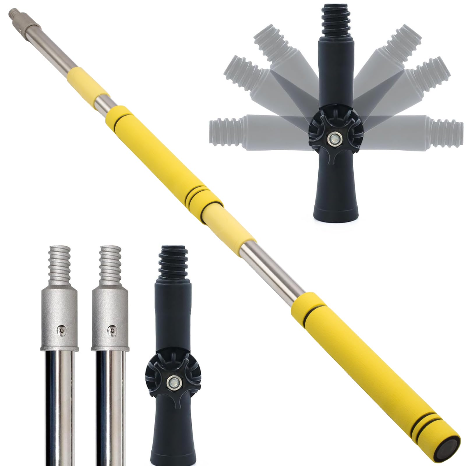 3FT to 12FT Adjustable Paint Roller Extension Pole - Multi-Purpose Telescoping Pole for Painting, Cleaning, Outdoor Spraying & Chandelier Maintenance - Extends from 3 to 12 Feet - Perfect for High Ceilings, Wall Painting & Hard-to-Reach Areas