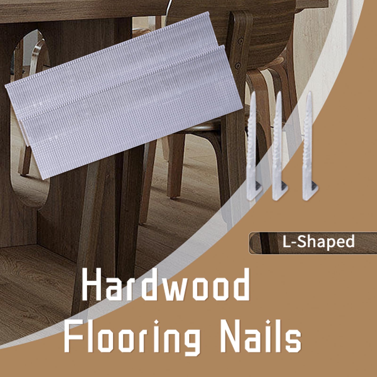 BHTOP 2 Inch 16 Gauge L-Cleat Flooring Nails (1000 Pack) - Premium Hardwood Floor Installation Nails for DIY Projects and Professional Use