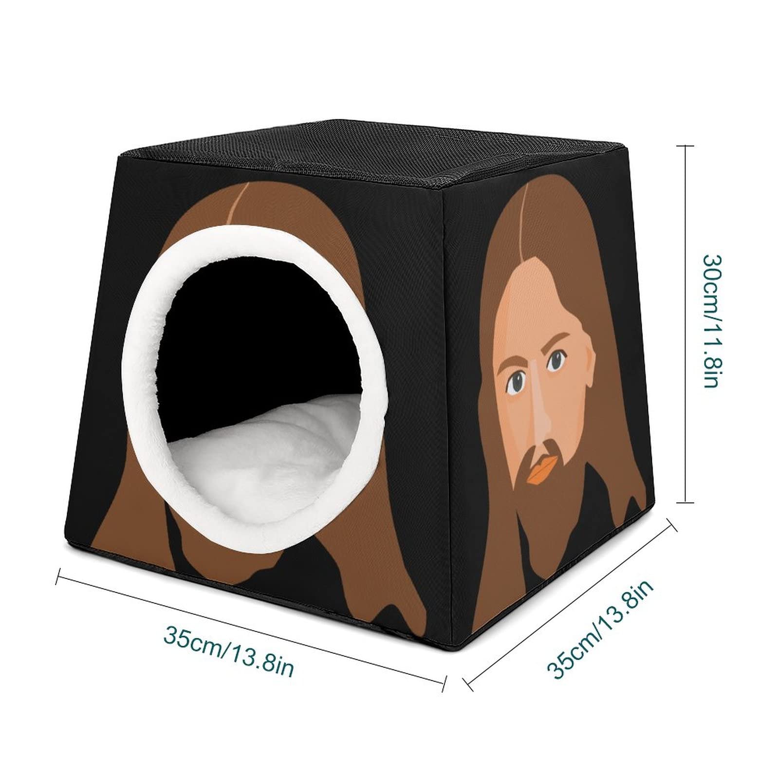 Printed Cat Houses & Condos - Foldable Cat Cube Bed with Removable Pillow - Cozy Pet Sofa for Indoor Cats - Perfect for Napping, Playing & Relaxing at Home