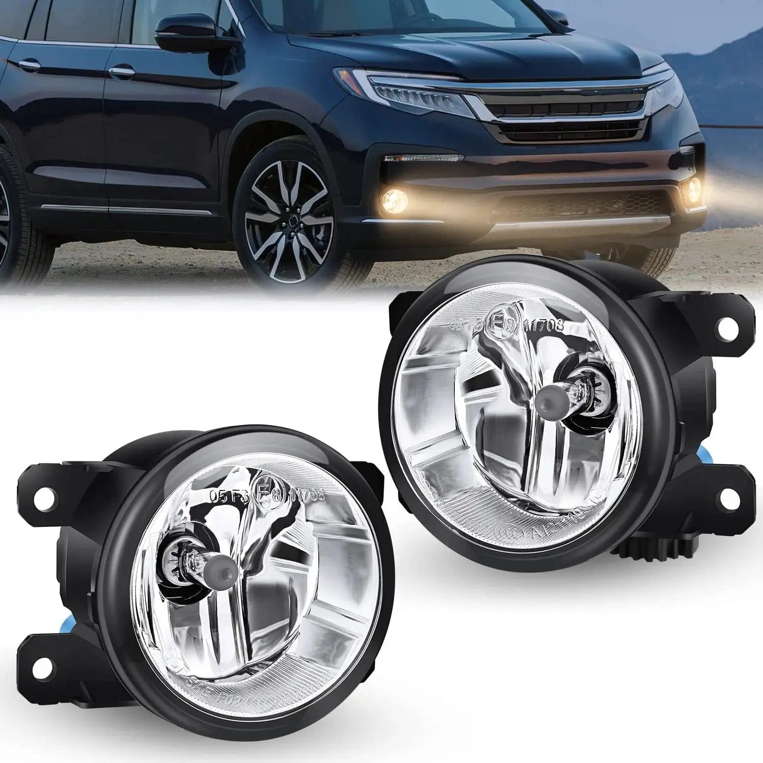 2013-2018 Honda Accord Civic Pilot CR-V Crosstour & Chrysler Jeep Cherokee Dodge Compass Fog Lights Assembly - Durable Replacement for Improved Night Driving Safety - Perfect for Off-Road Adventures and Low Visibility Conditions
